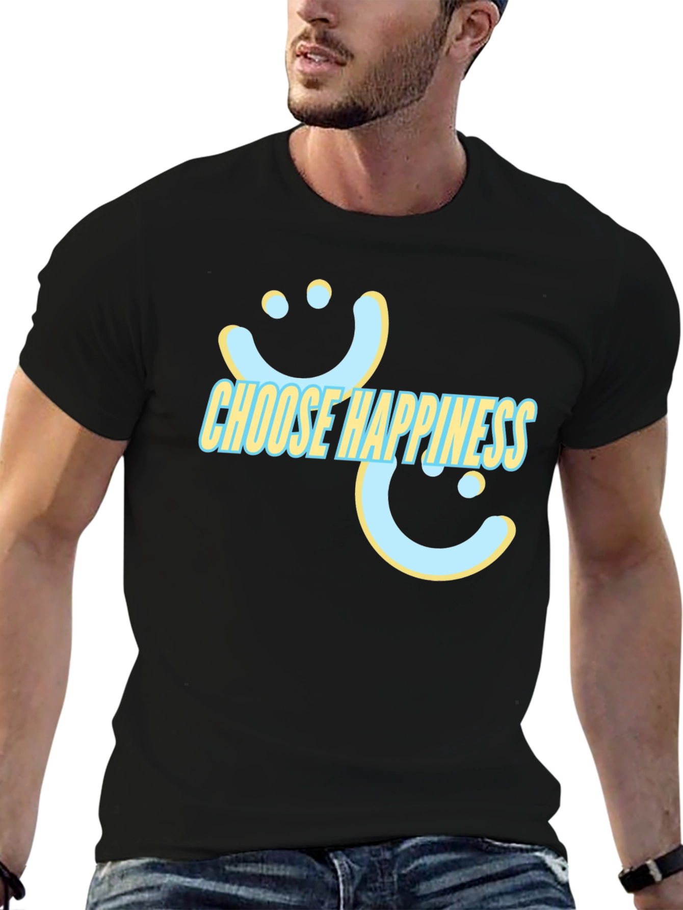 Choose Happiness T-Shirt - Graphic Print Tee