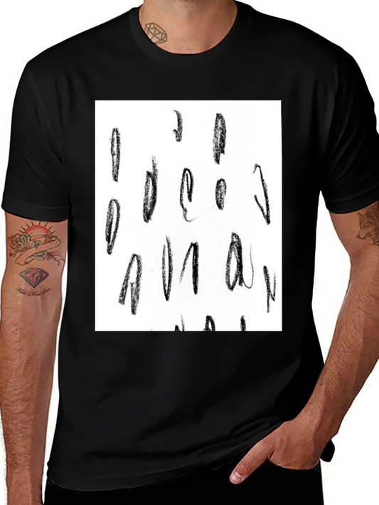 Abstract Scribble Graphic Black T-Shirt