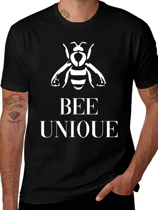 Bee Unique Graphic Tee - Black Cotton Blend