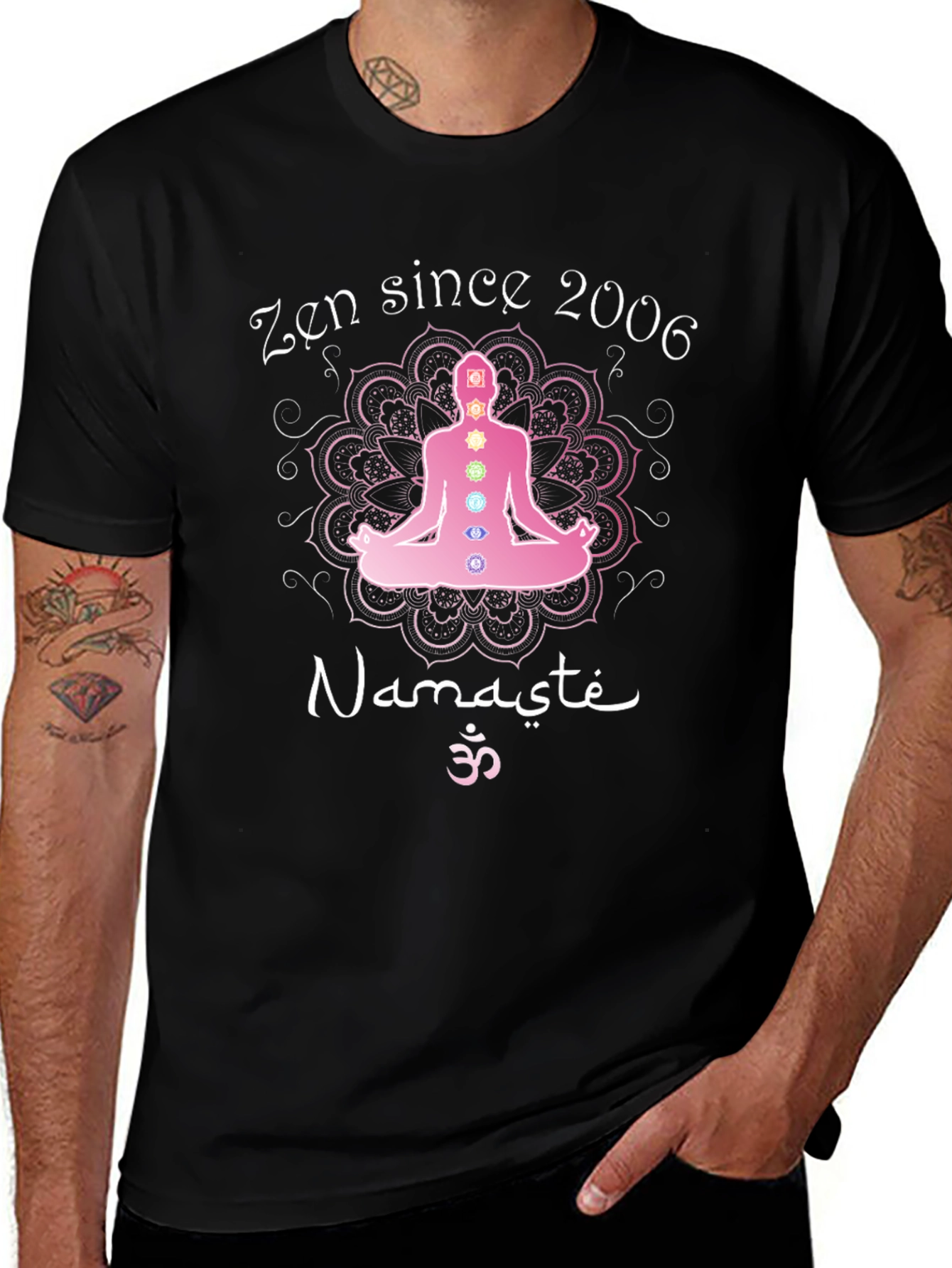 Zen Since 2006 Yoga Namaste Meditation Chakra Black T-Shirt