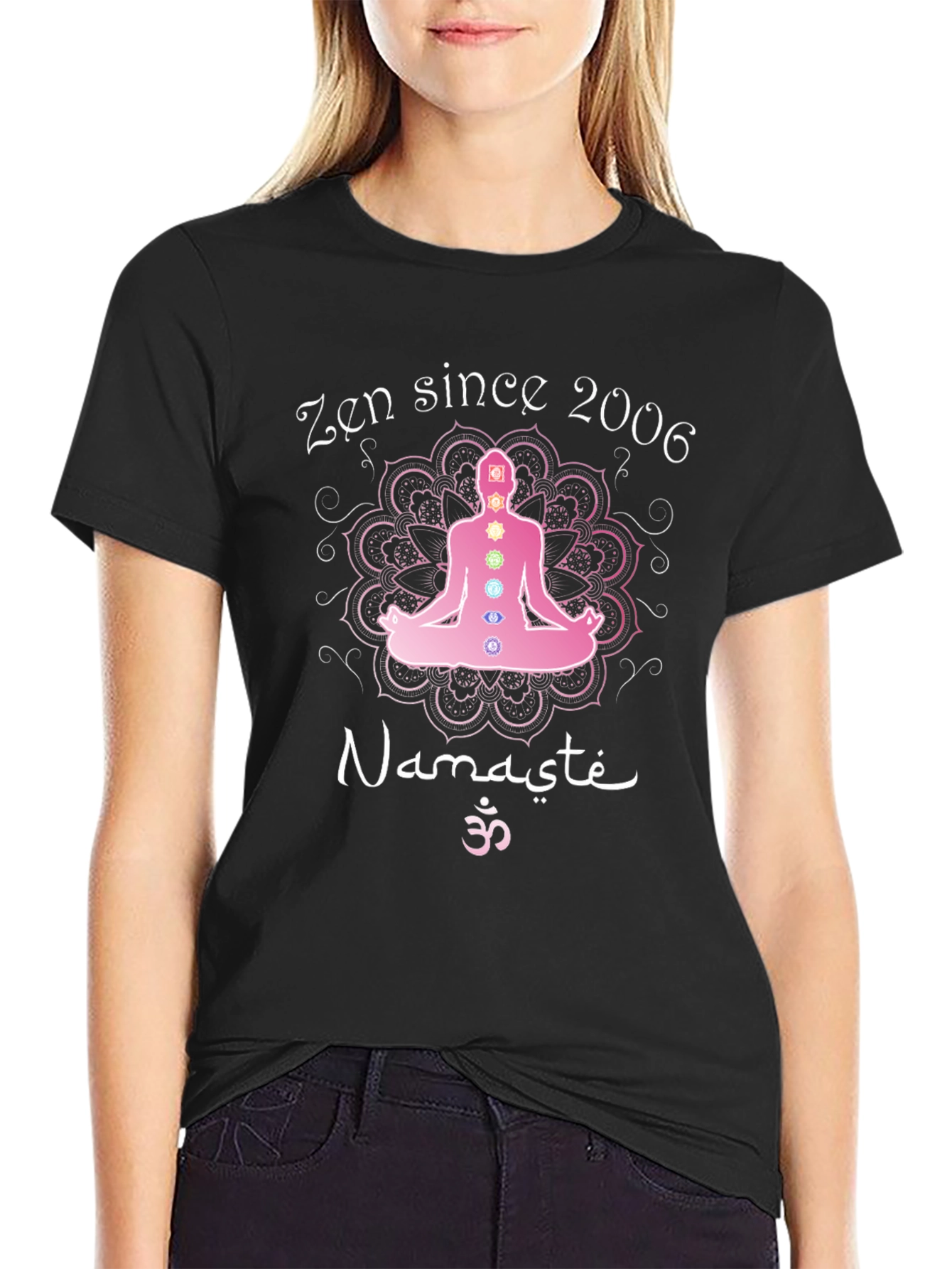 Zen Since 2006 Yoga Namaste Meditation Chakra Black T-Shirt
