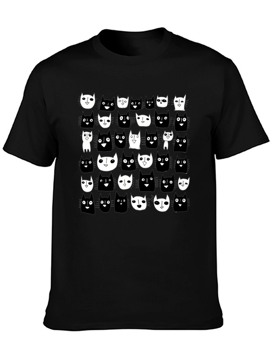 Black Cat Pattern T-Shirt
