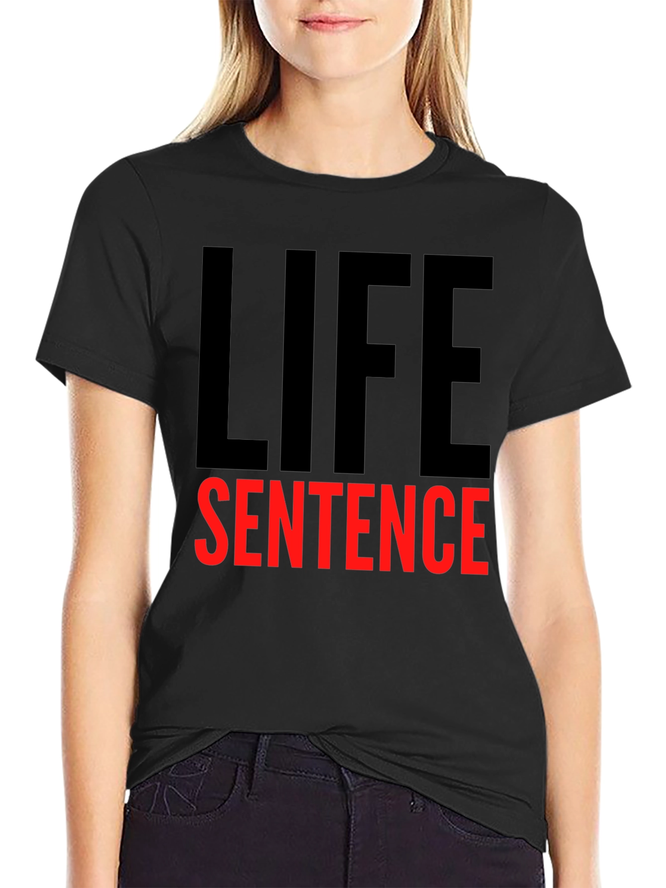 Life Sentence Graphic Tee - Black Crewneck