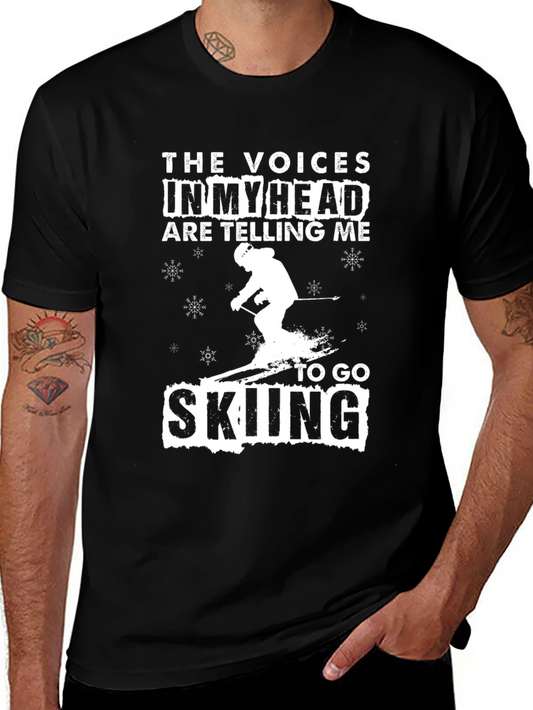 The Voices in My Head Skiing Graphic T-Shirt