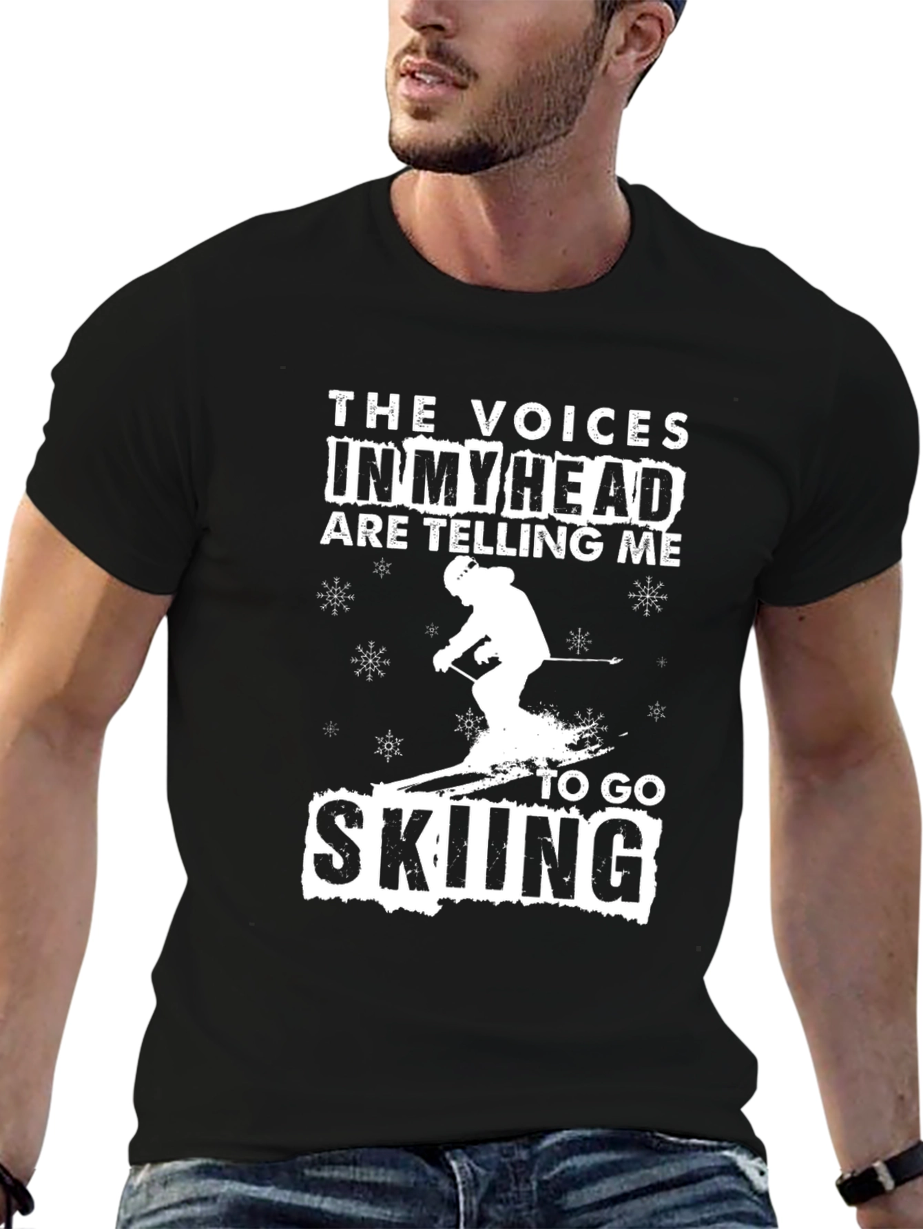 The Voices in My Head Skiing Graphic T-Shirt