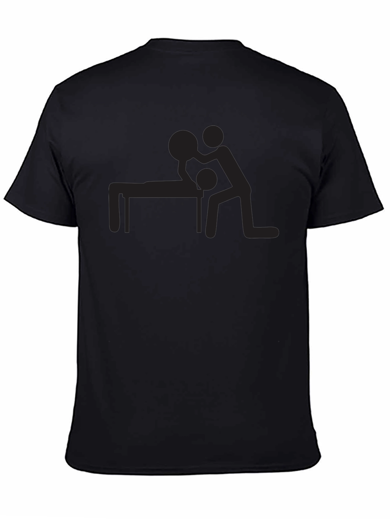 Humorous Massage Graphic Tee - Black