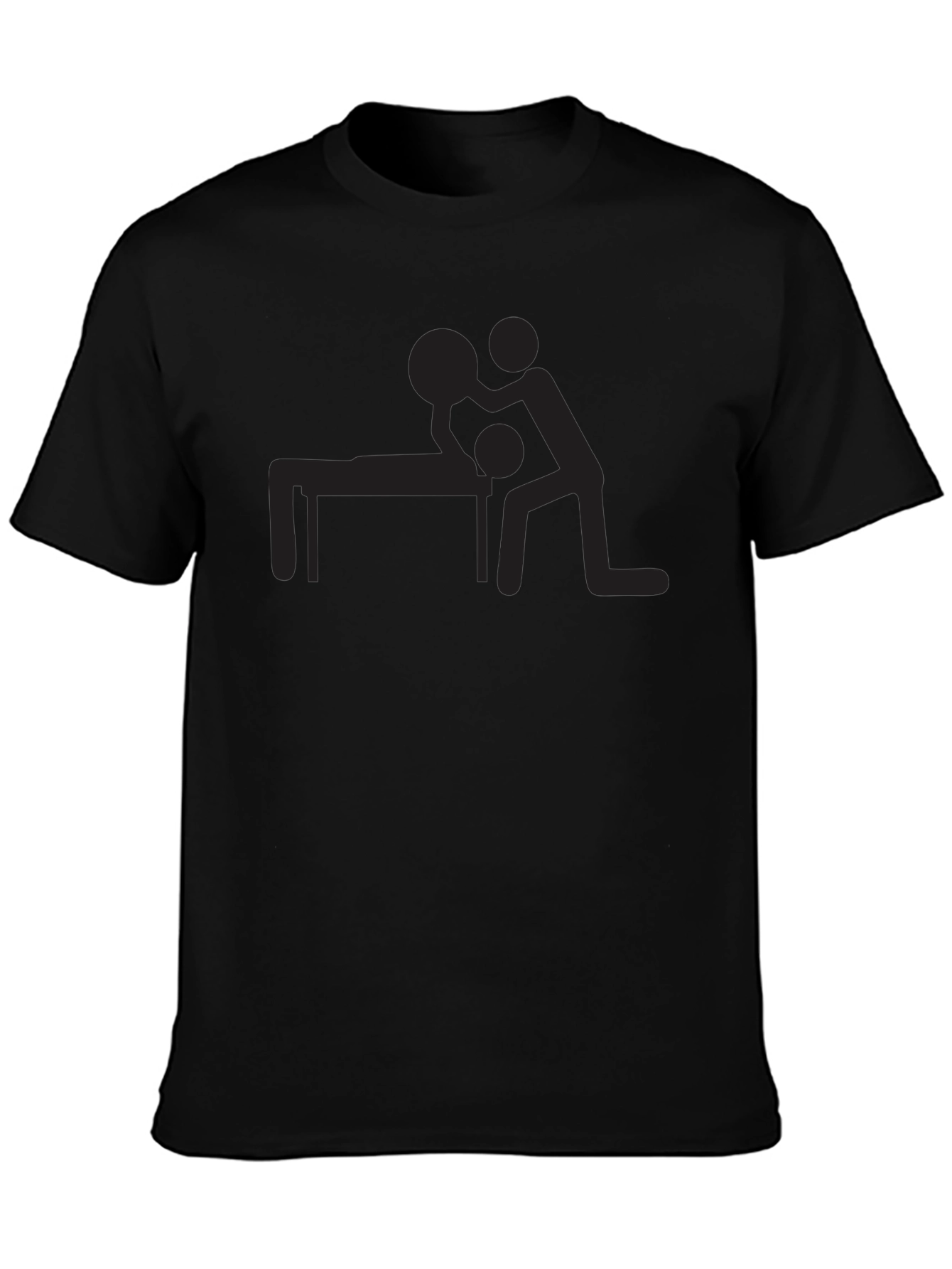 Humorous Massage Graphic Tee - Black