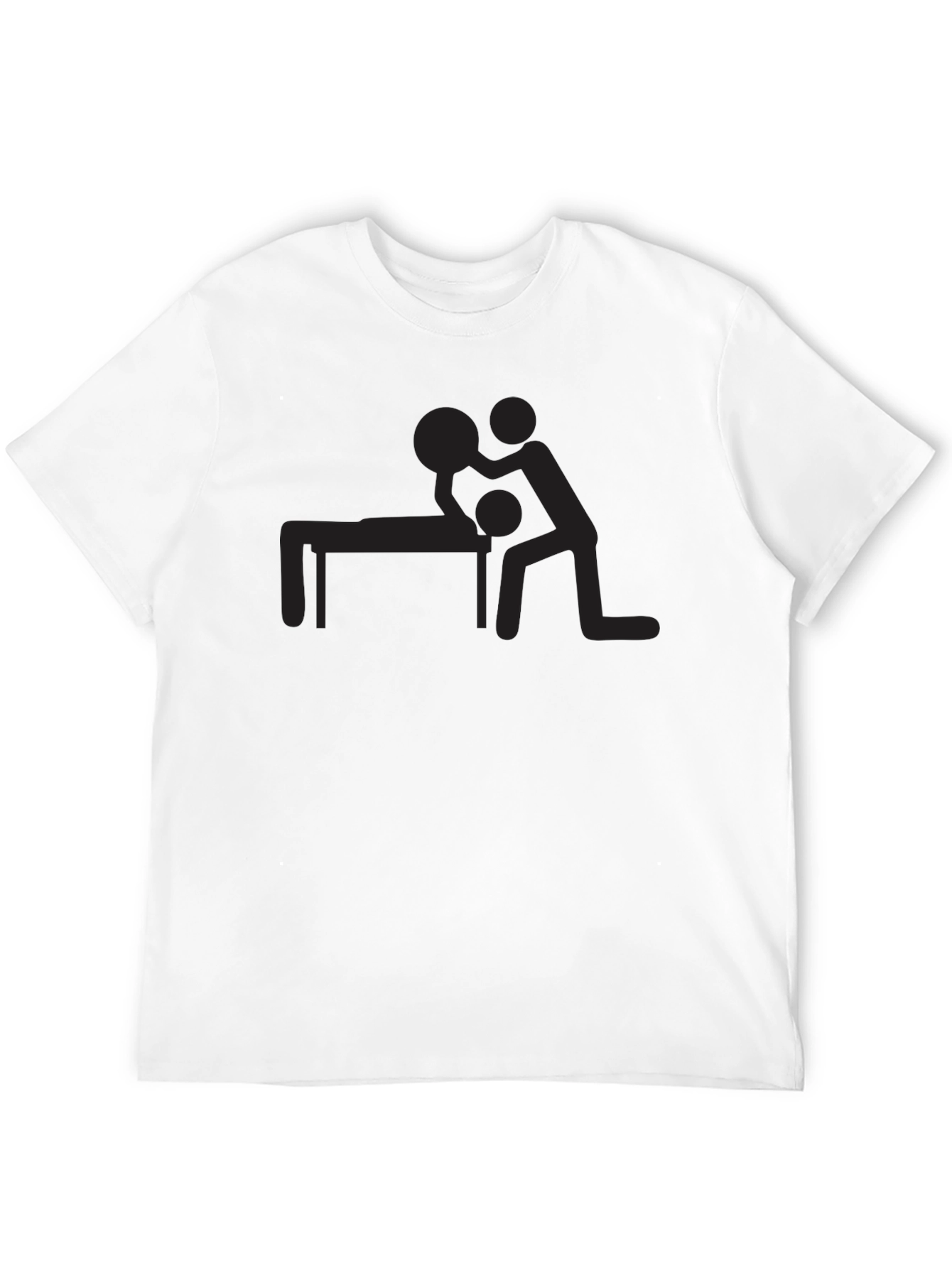 Humorous Massage Graphic Tee - Black
