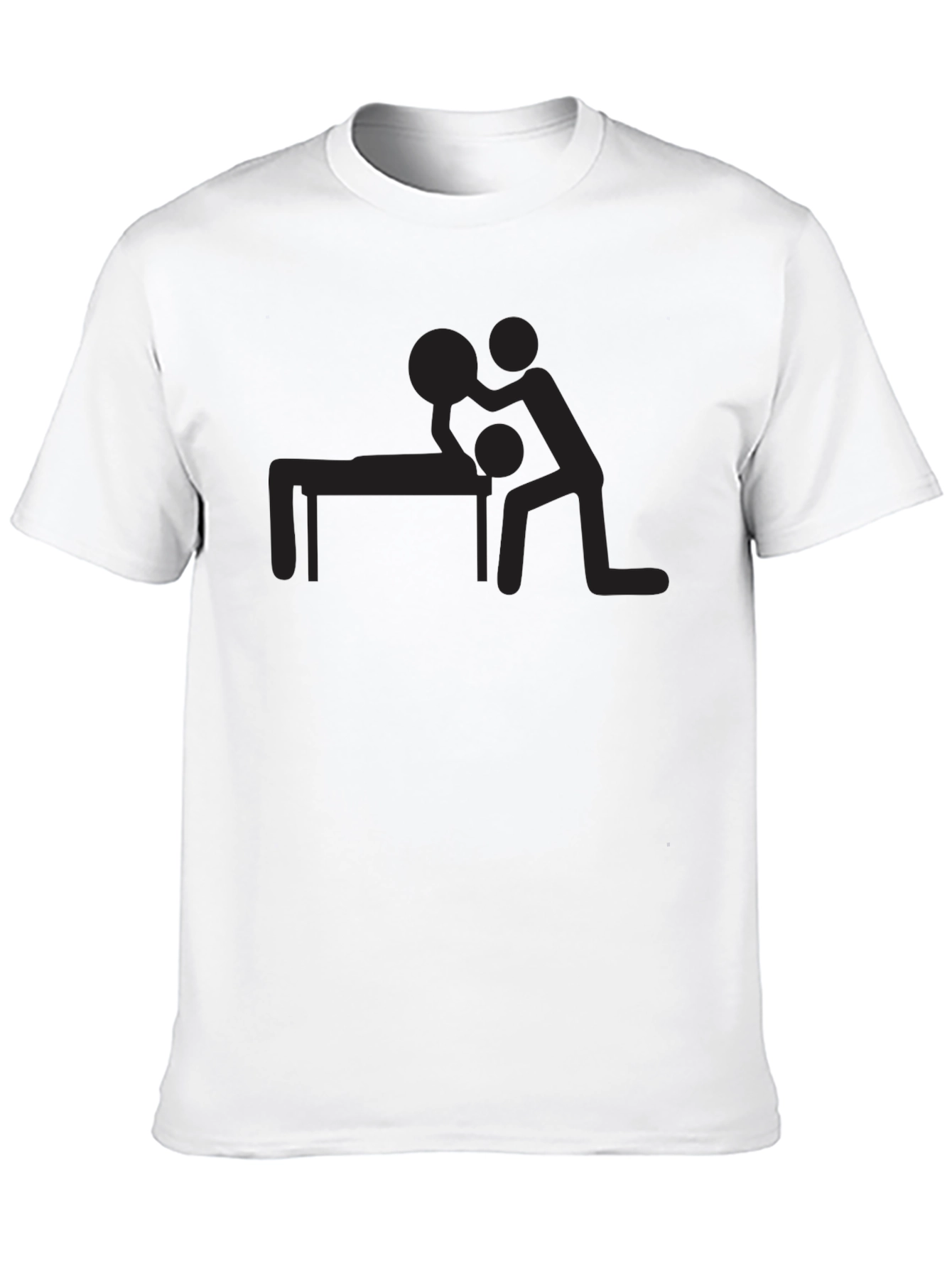 Humorous Massage Graphic Tee - Black