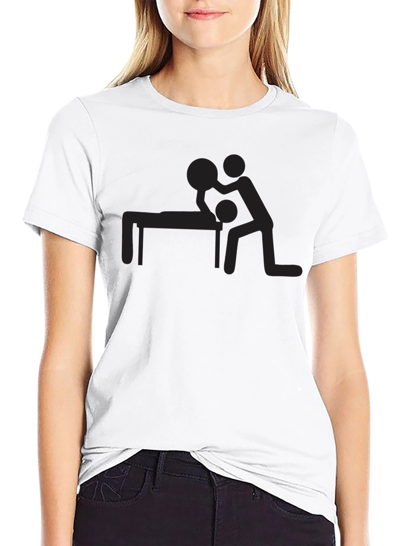 Humorous Massage Graphic Tee - Black