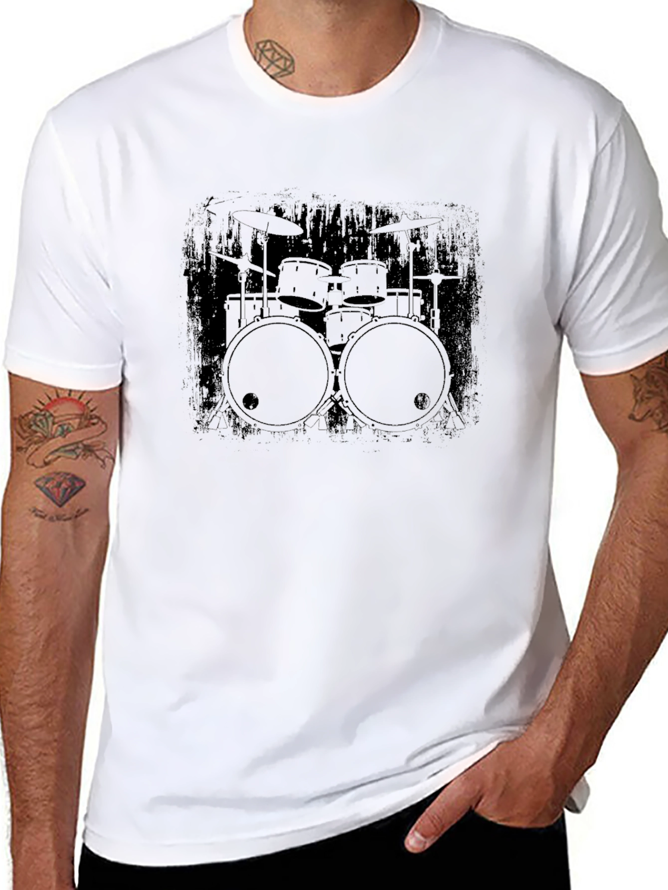 Drum Kit Graphic Black T-Shirt