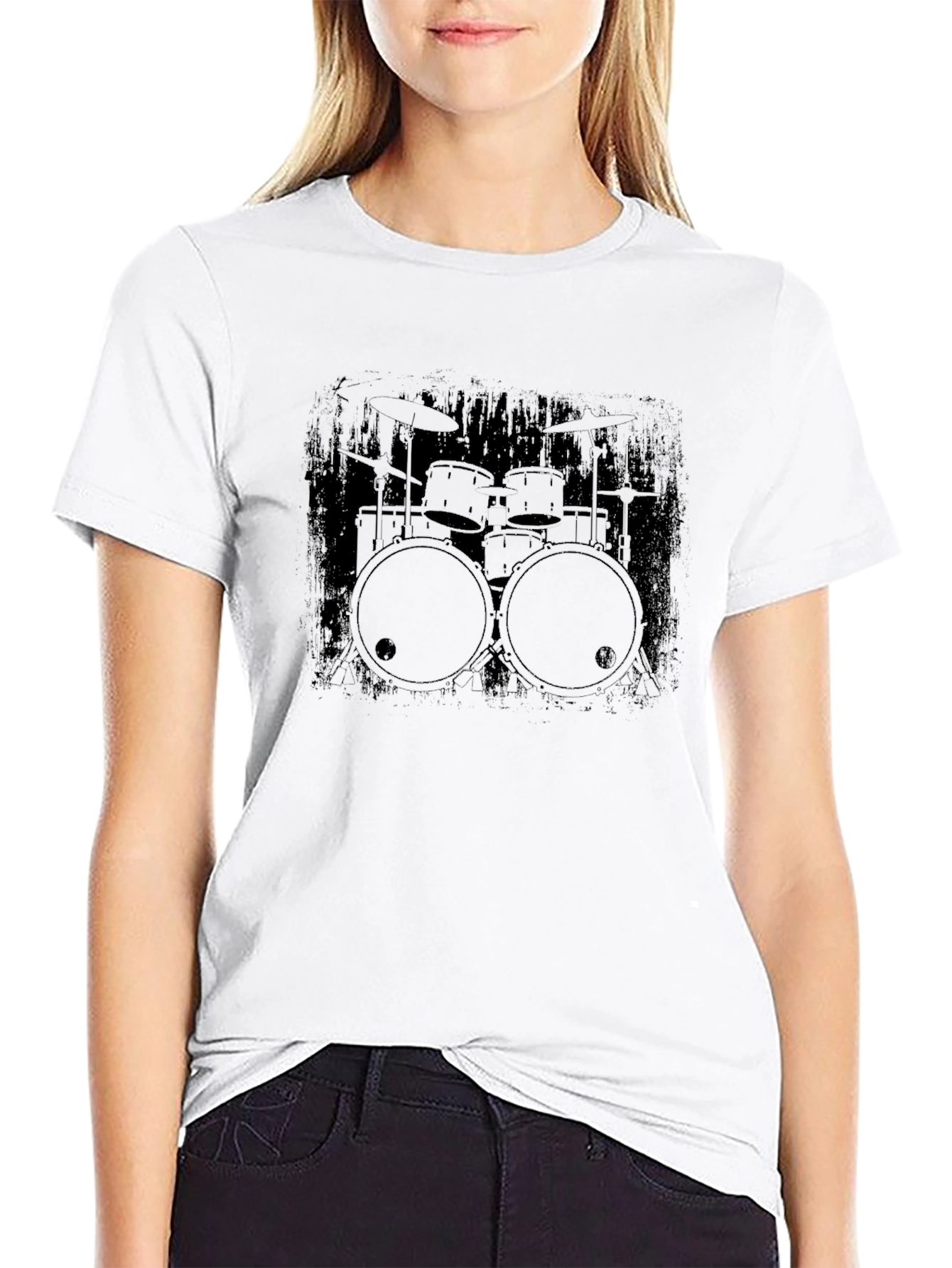 Drum Kit Graphic Black T-Shirt