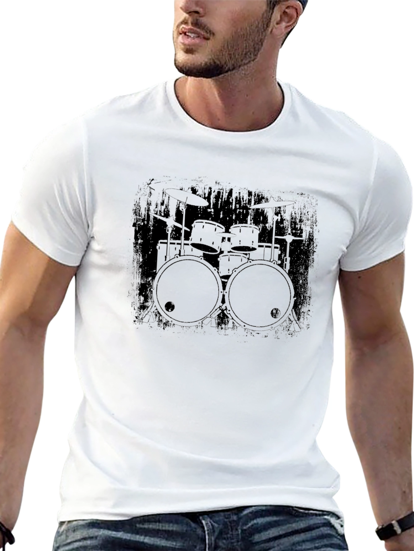 Drum Kit Graphic Black T-Shirt
