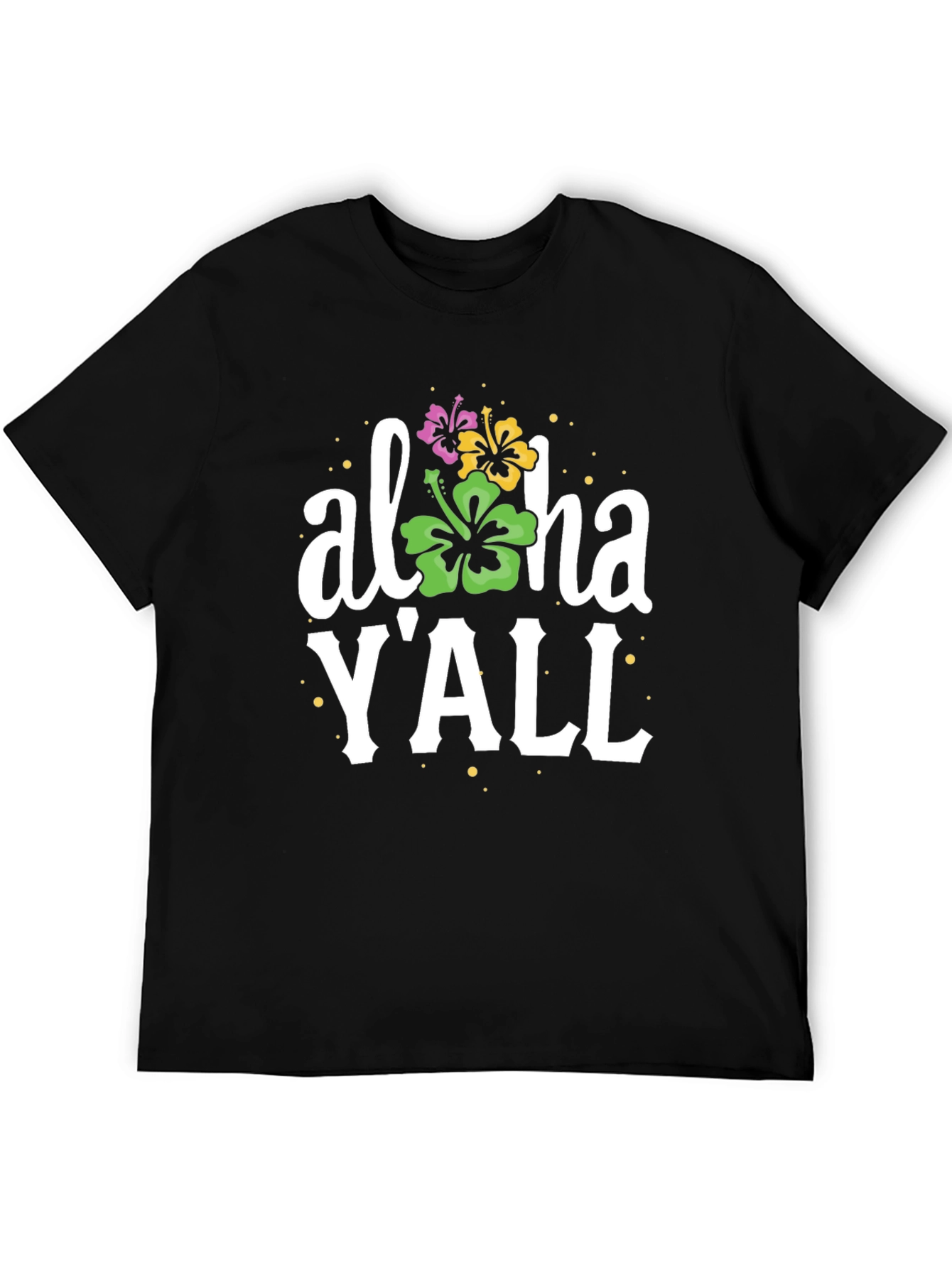 Aloha YAll T-Shirt - Black Casual Tee