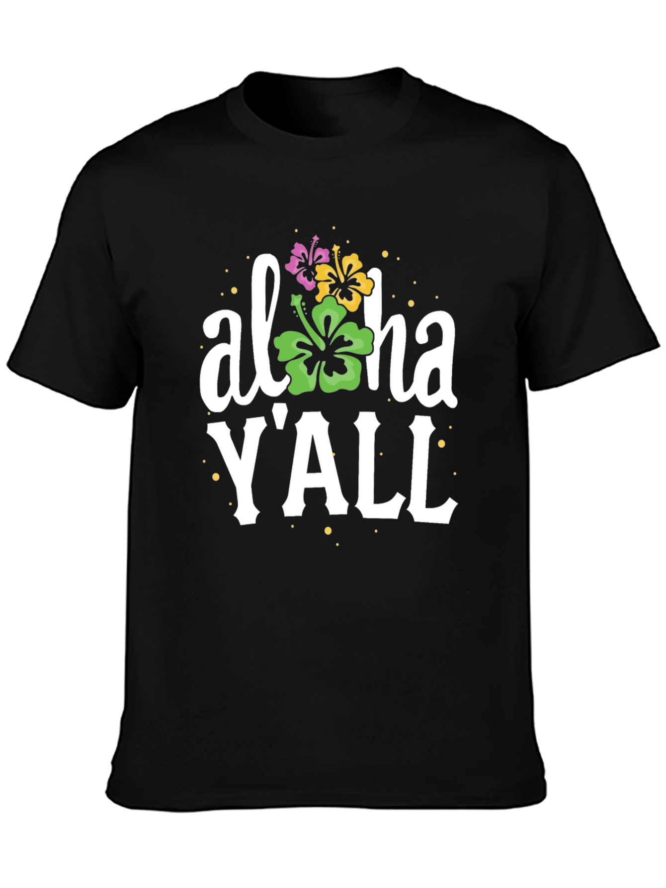 Aloha YAll T-Shirt - Black Casual Tee