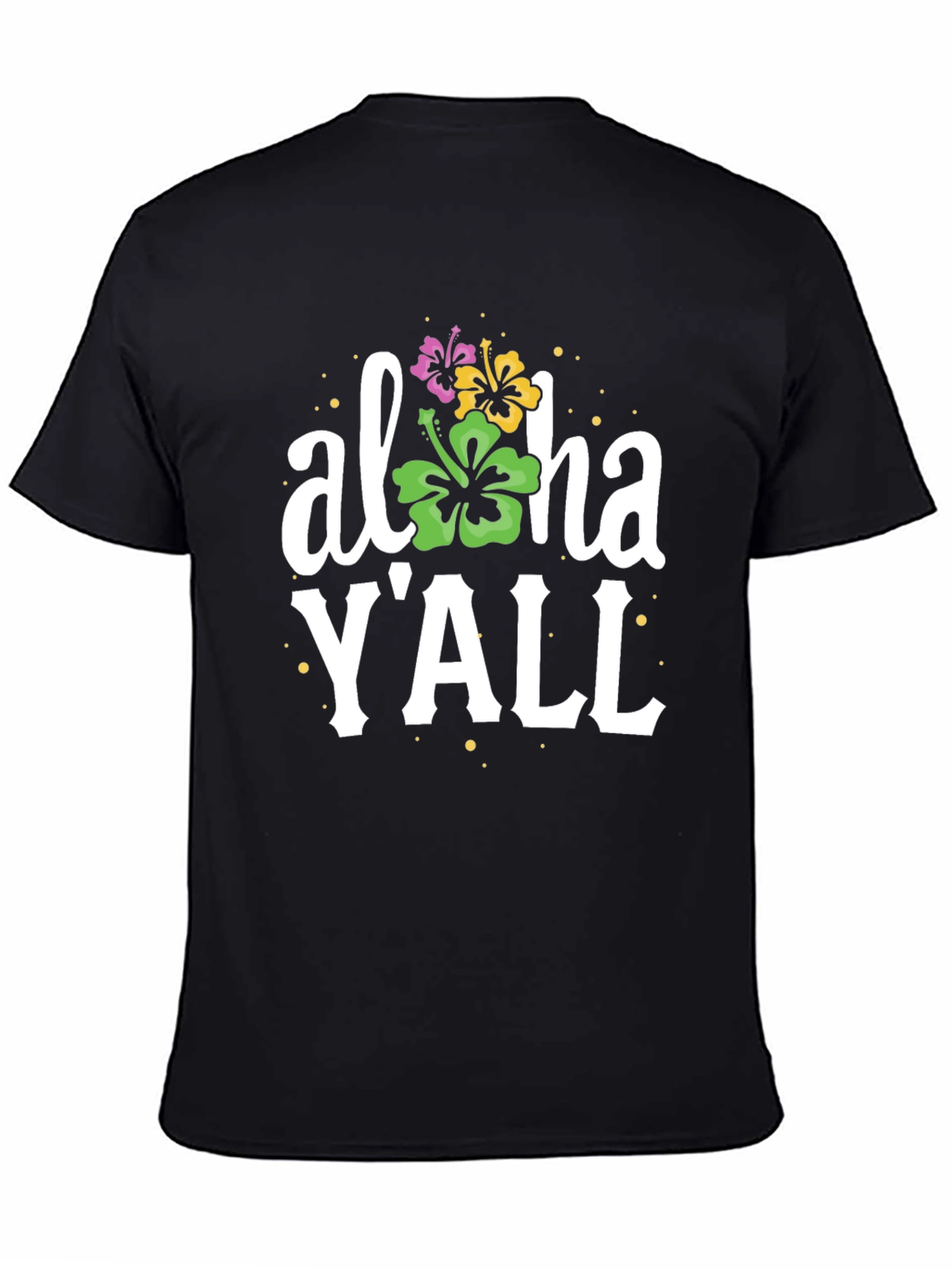 Aloha YAll T-Shirt - Black Casual Tee
