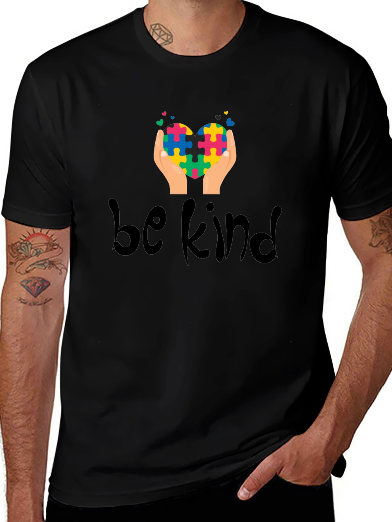 Be Kind Puzzle Heart Tee - Autism Awareness Shirt