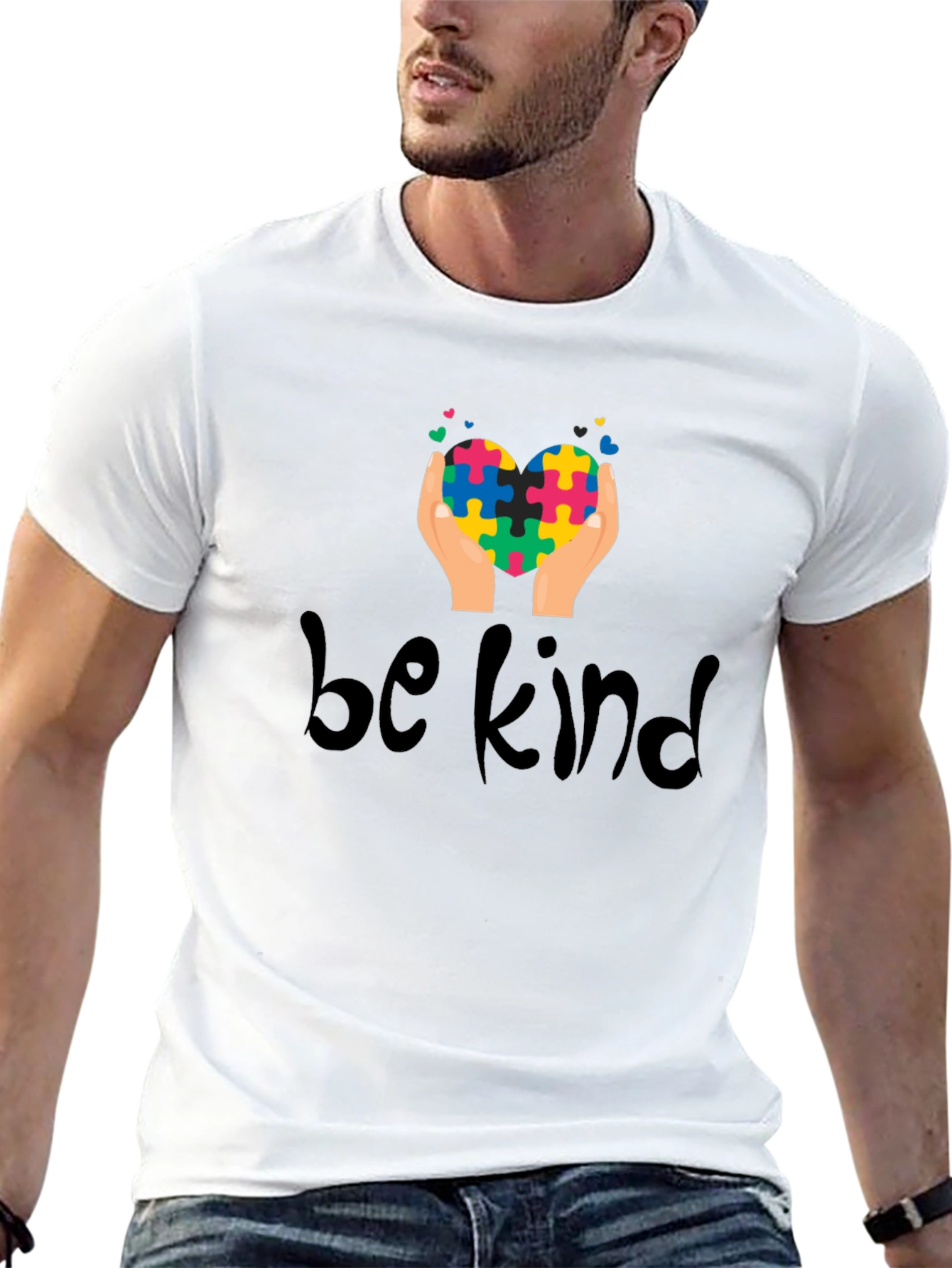 Be Kind Puzzle Heart Tee - Autism Awareness Shirt