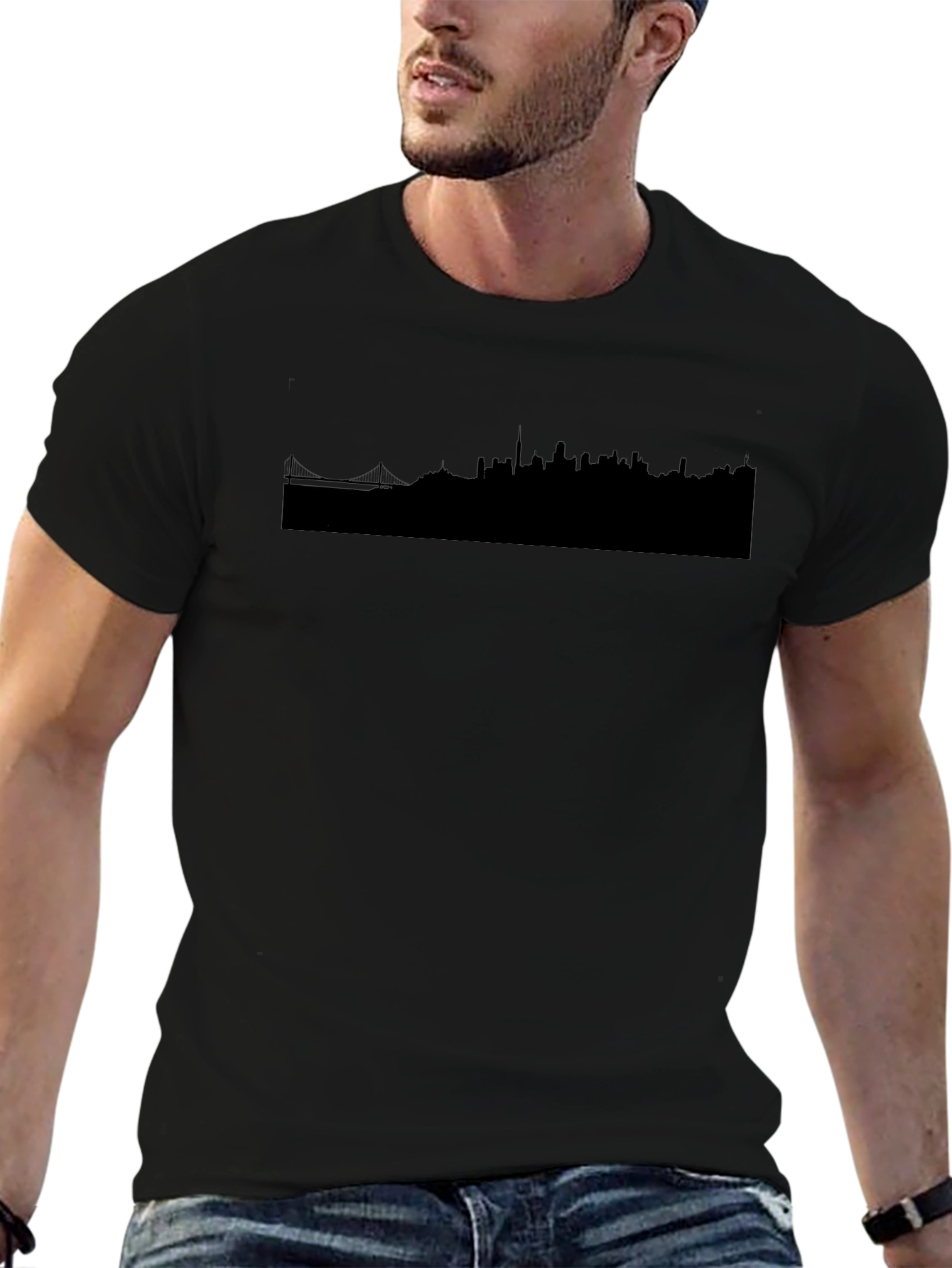 Cityscape Graphic Tee - Modern Black T-Shirt