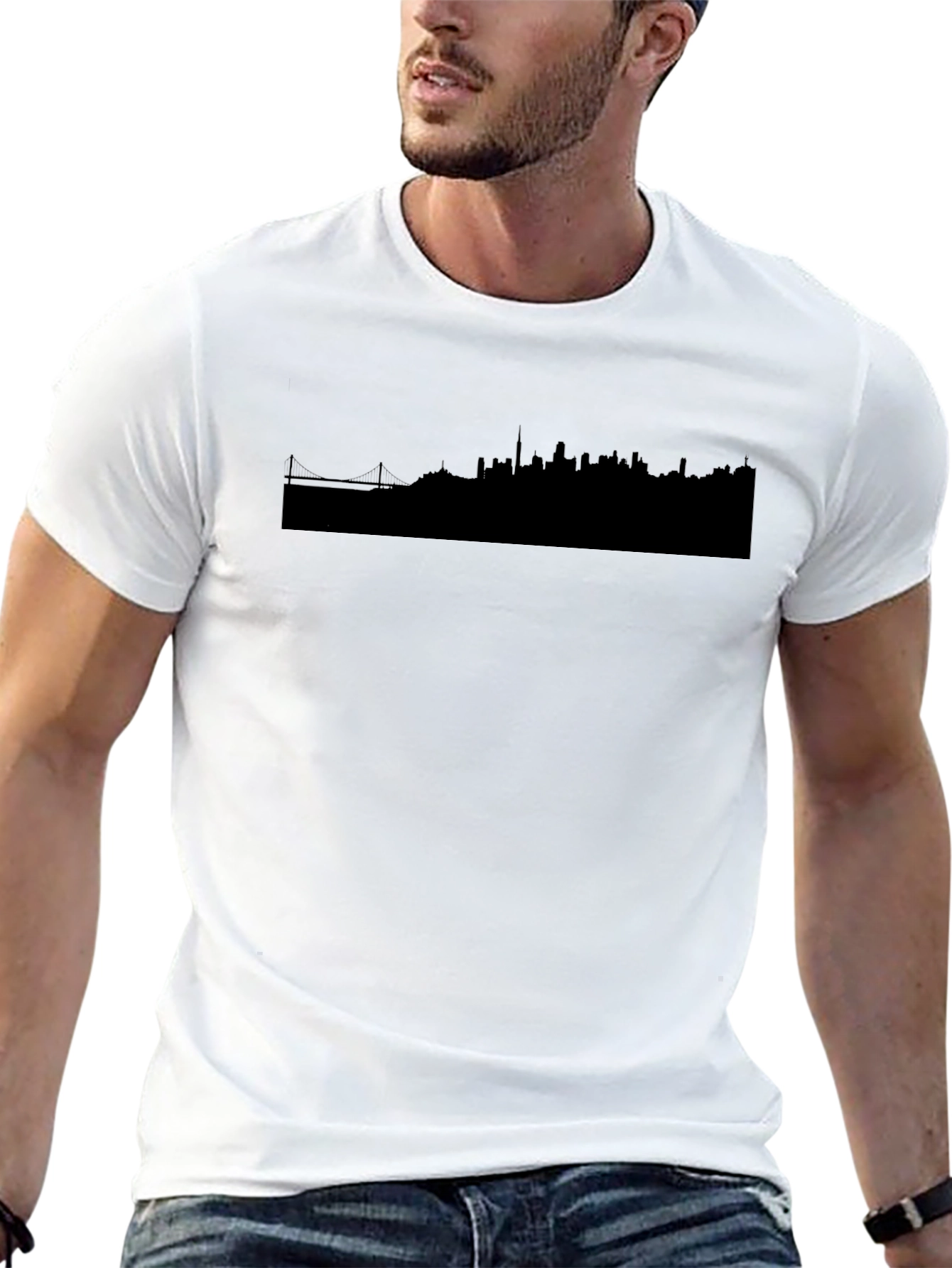 Cityscape Graphic Tee - Modern Black T-Shirt