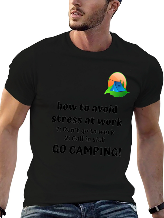 Avoid Stress T-Shirt: Camping Graphic Tee
