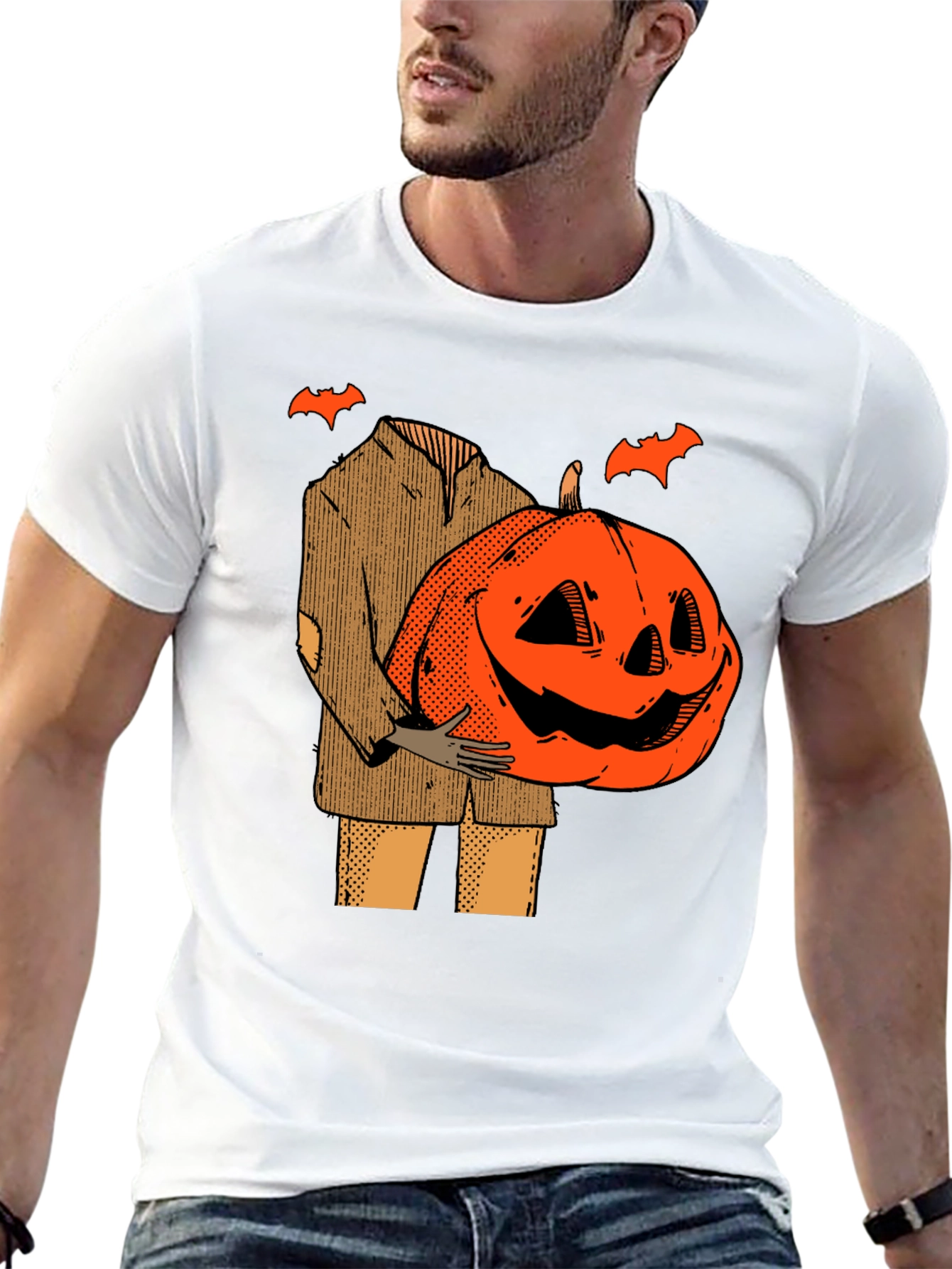 Pumpkin Head Halloween T-Shirt - Spooky Season