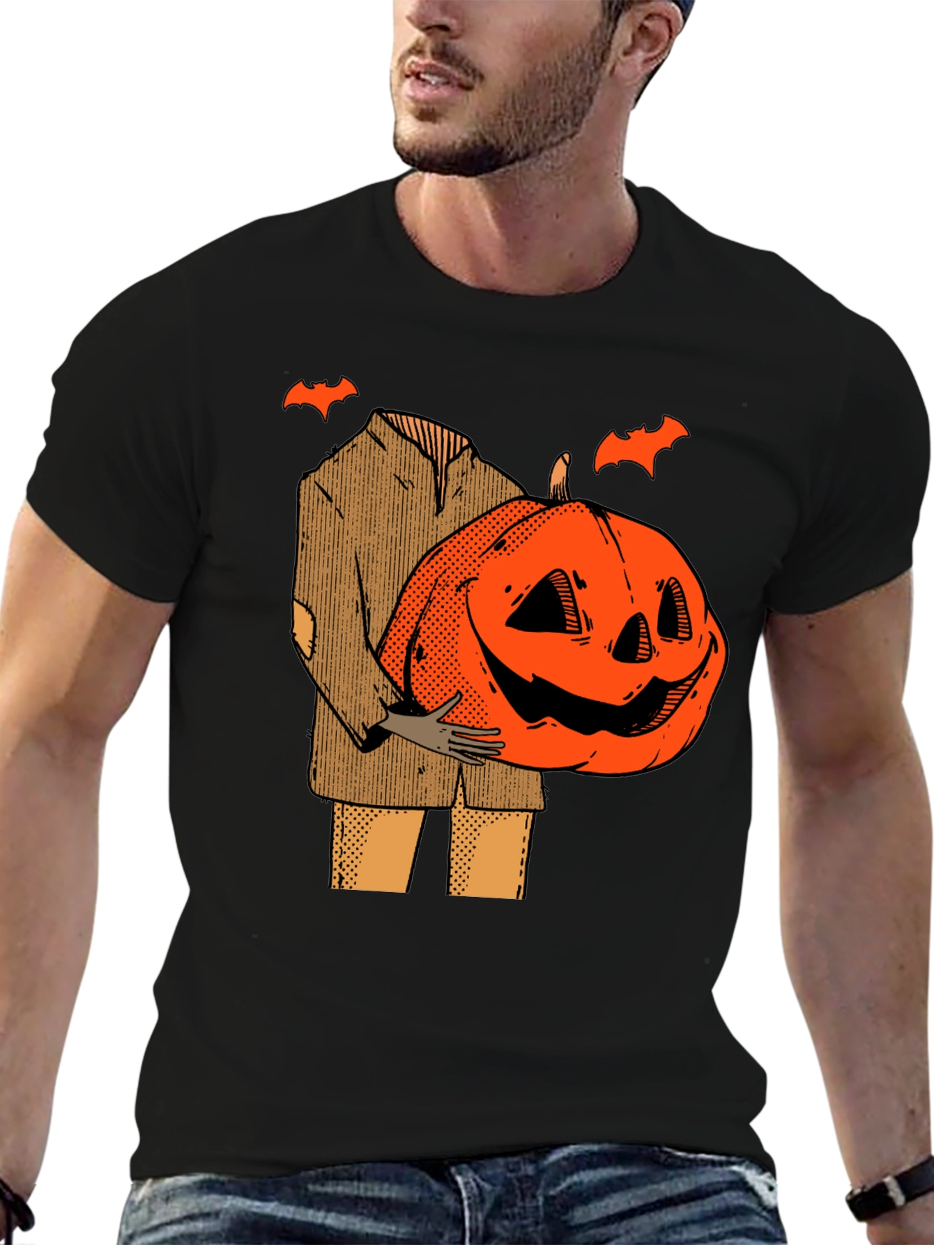 Pumpkin Head Halloween T-Shirt - Spooky Season