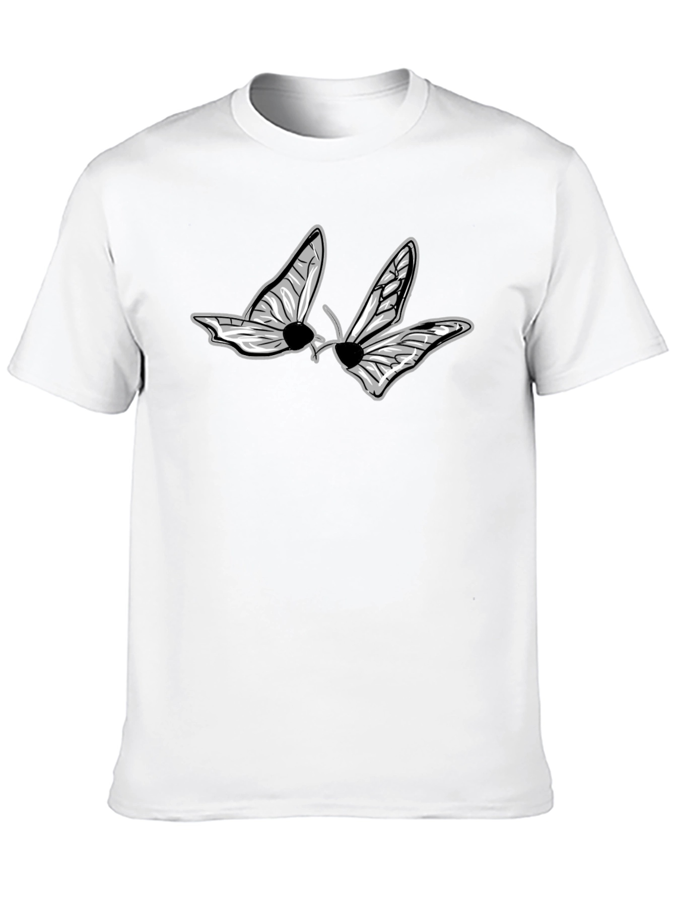 Black Graphic Tee - Butterfly Design