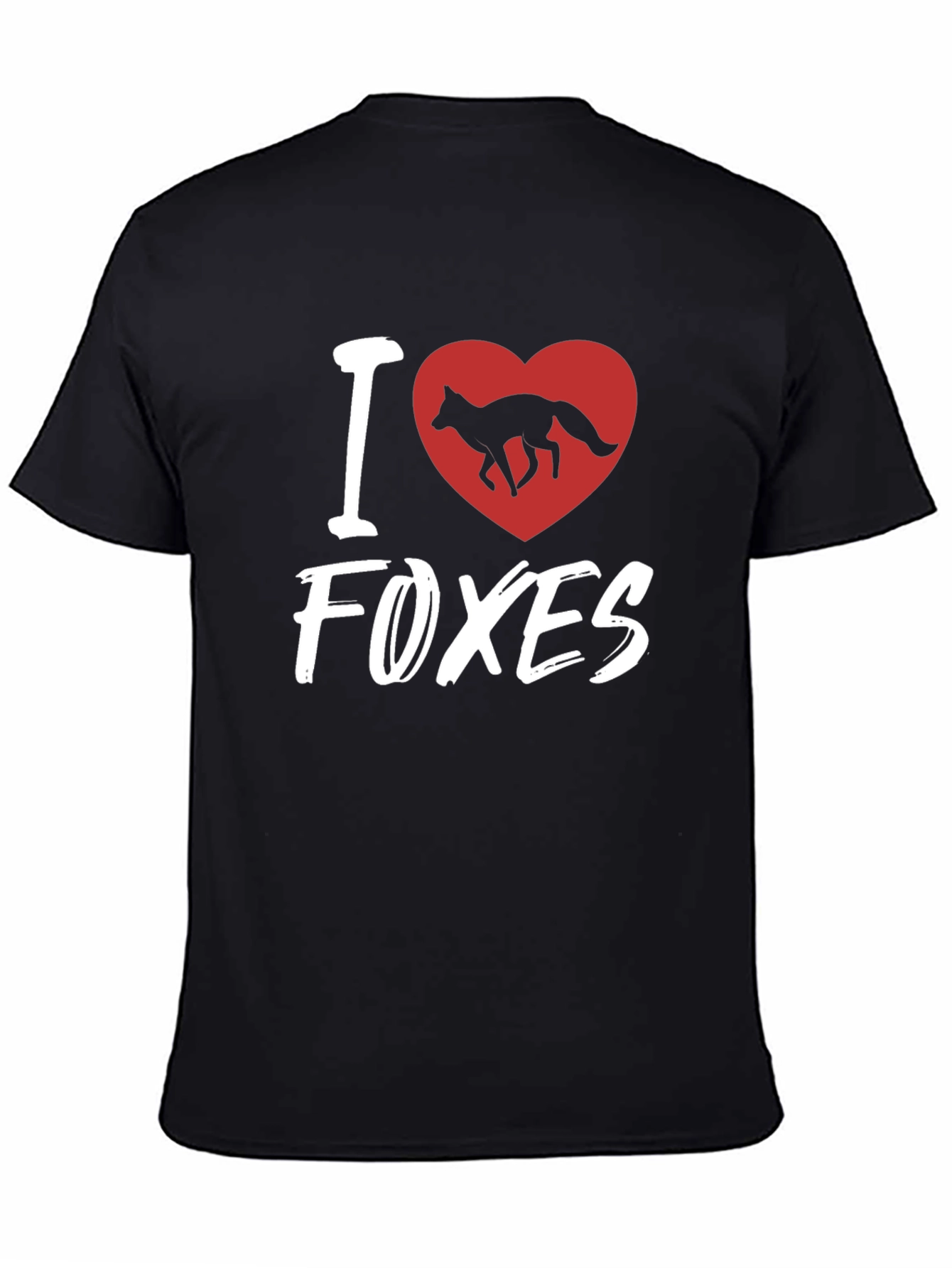 I Heart Foxes Black T-Shirt