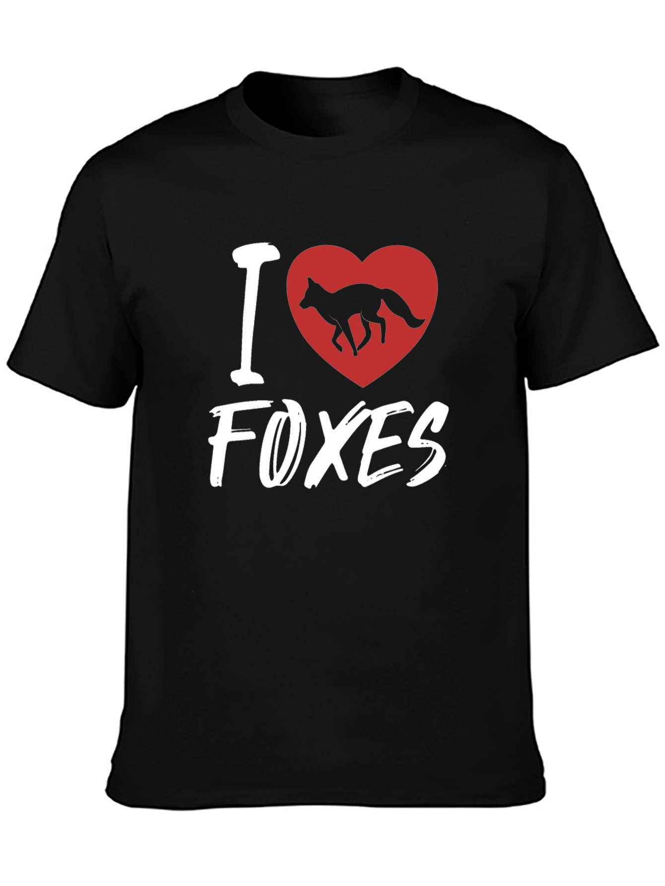 I Heart Foxes Black T-Shirt