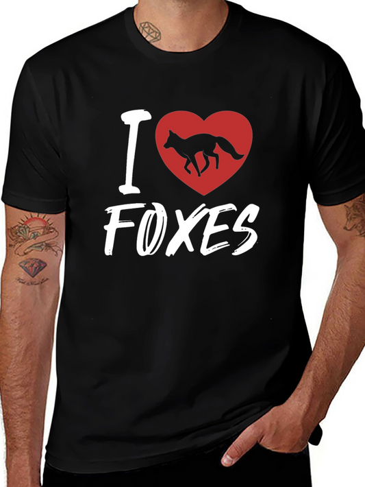 I Heart Foxes Black T-Shirt