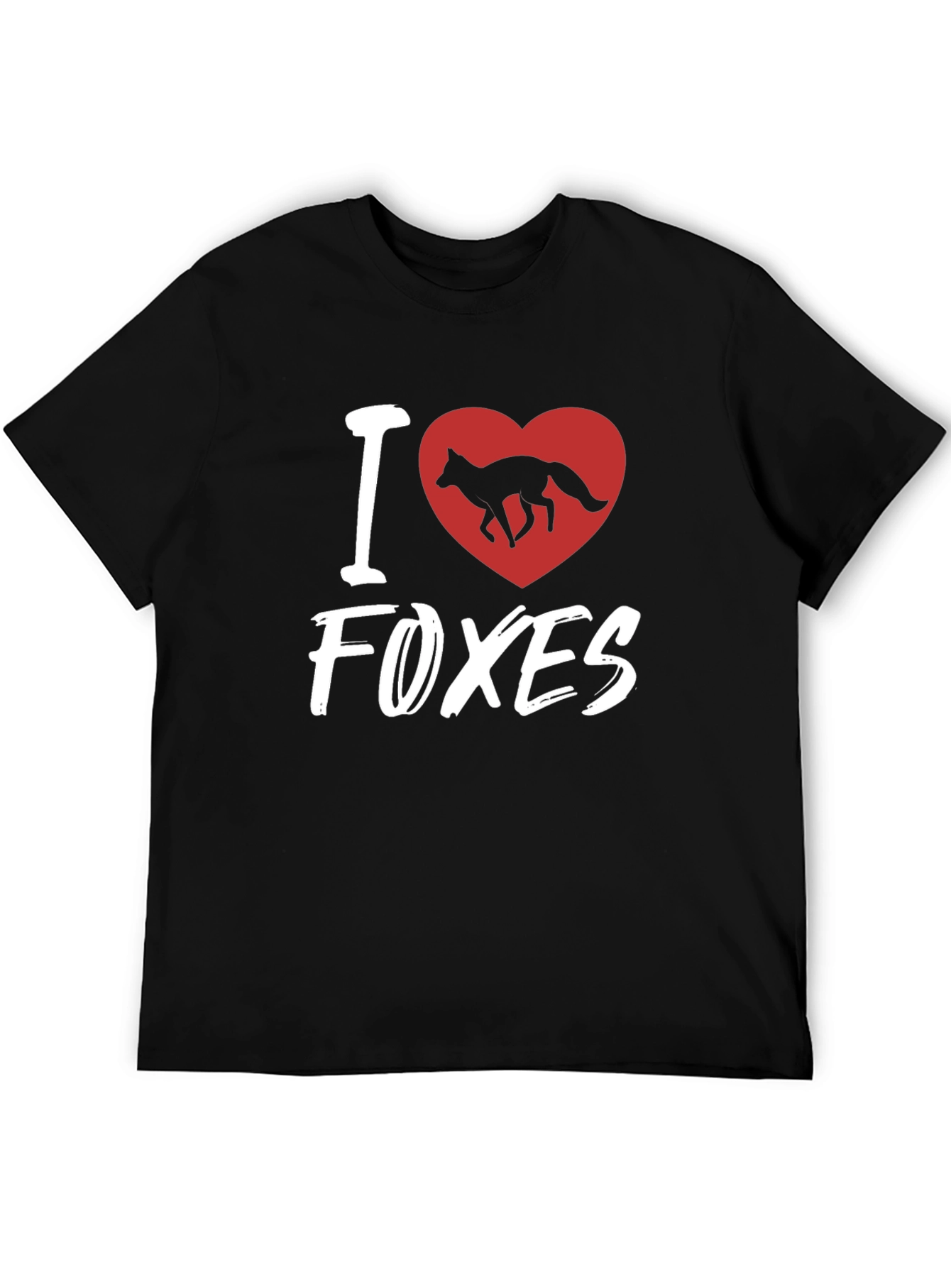 I Heart Foxes Black T-Shirt