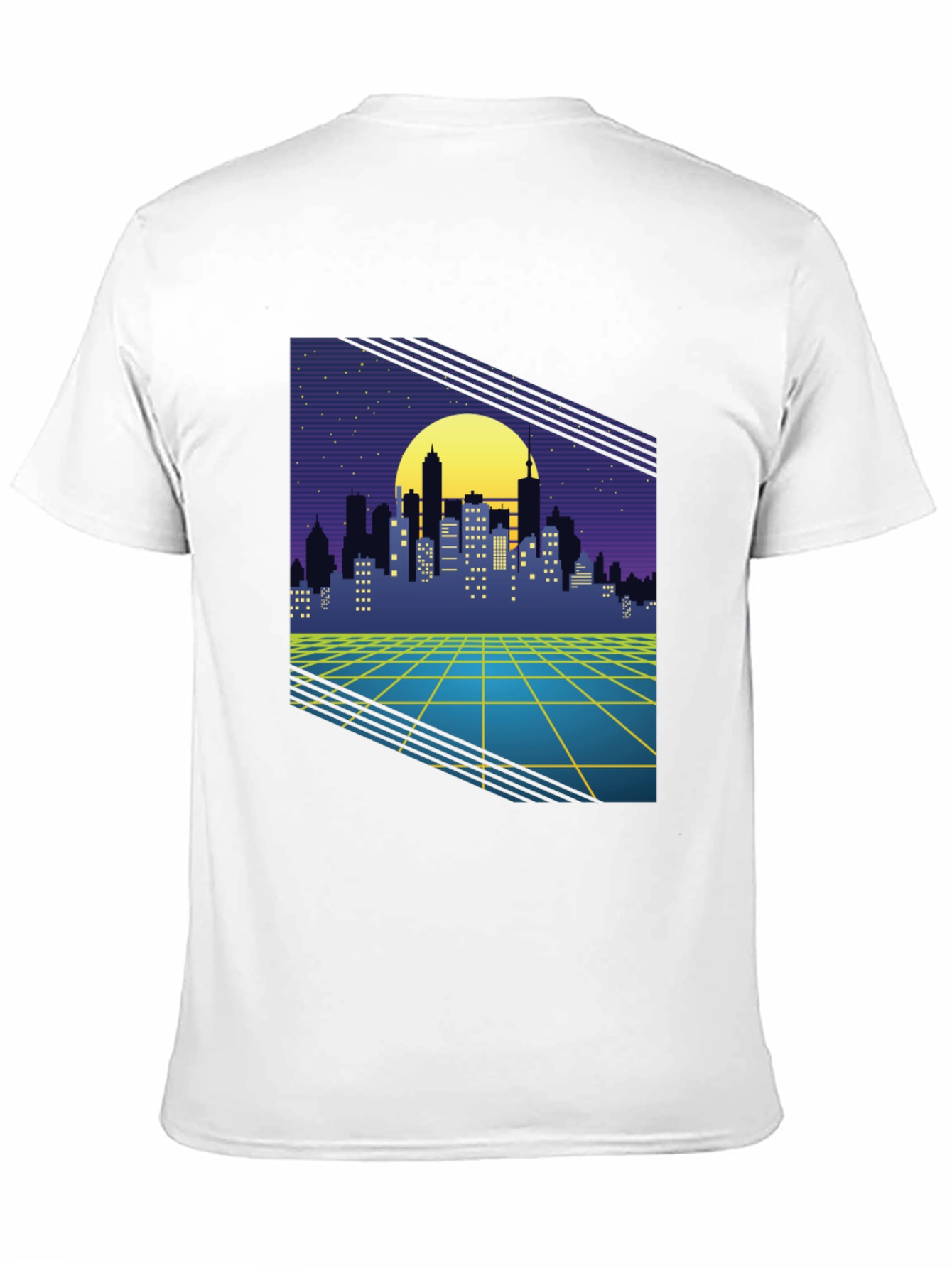 Retro Cityscape Graphic Tee - Synthwave Style