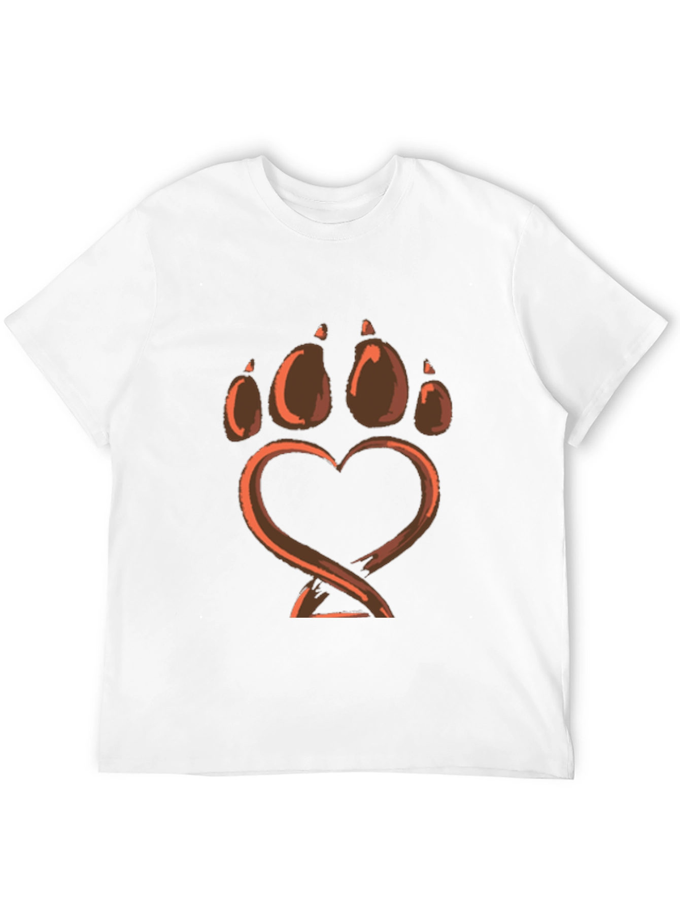Heart Paw Print Graphic Tee - Black
