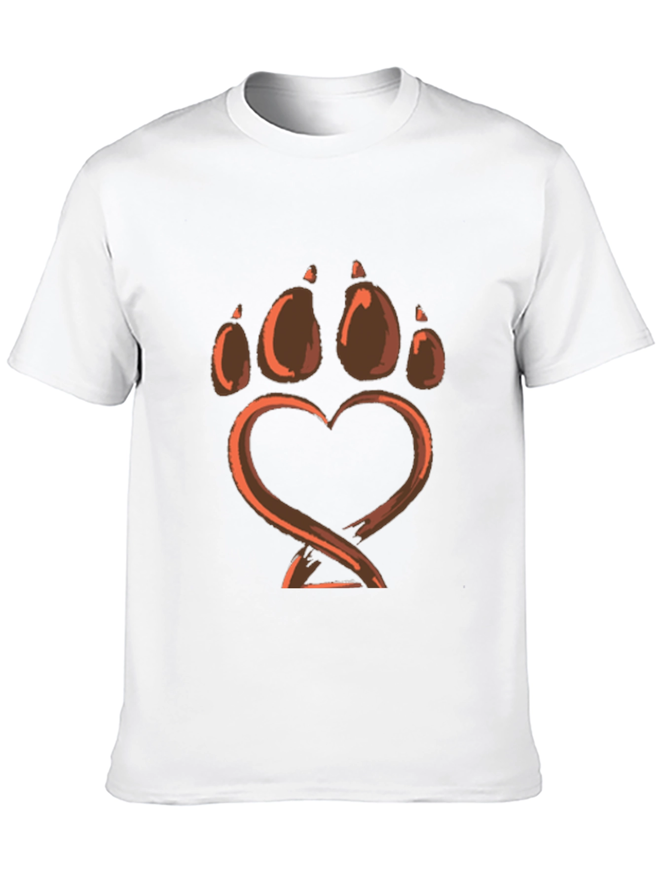 Heart Paw Print Graphic Tee - Black