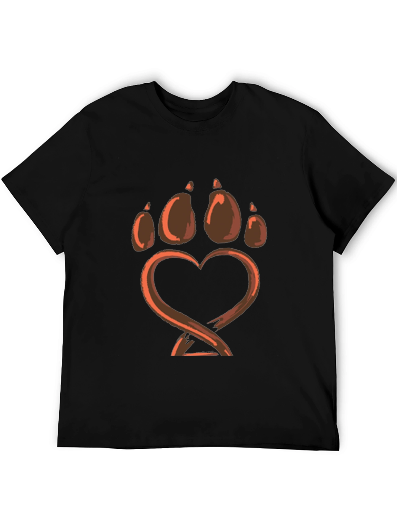 Heart Paw Print Graphic Tee - Black