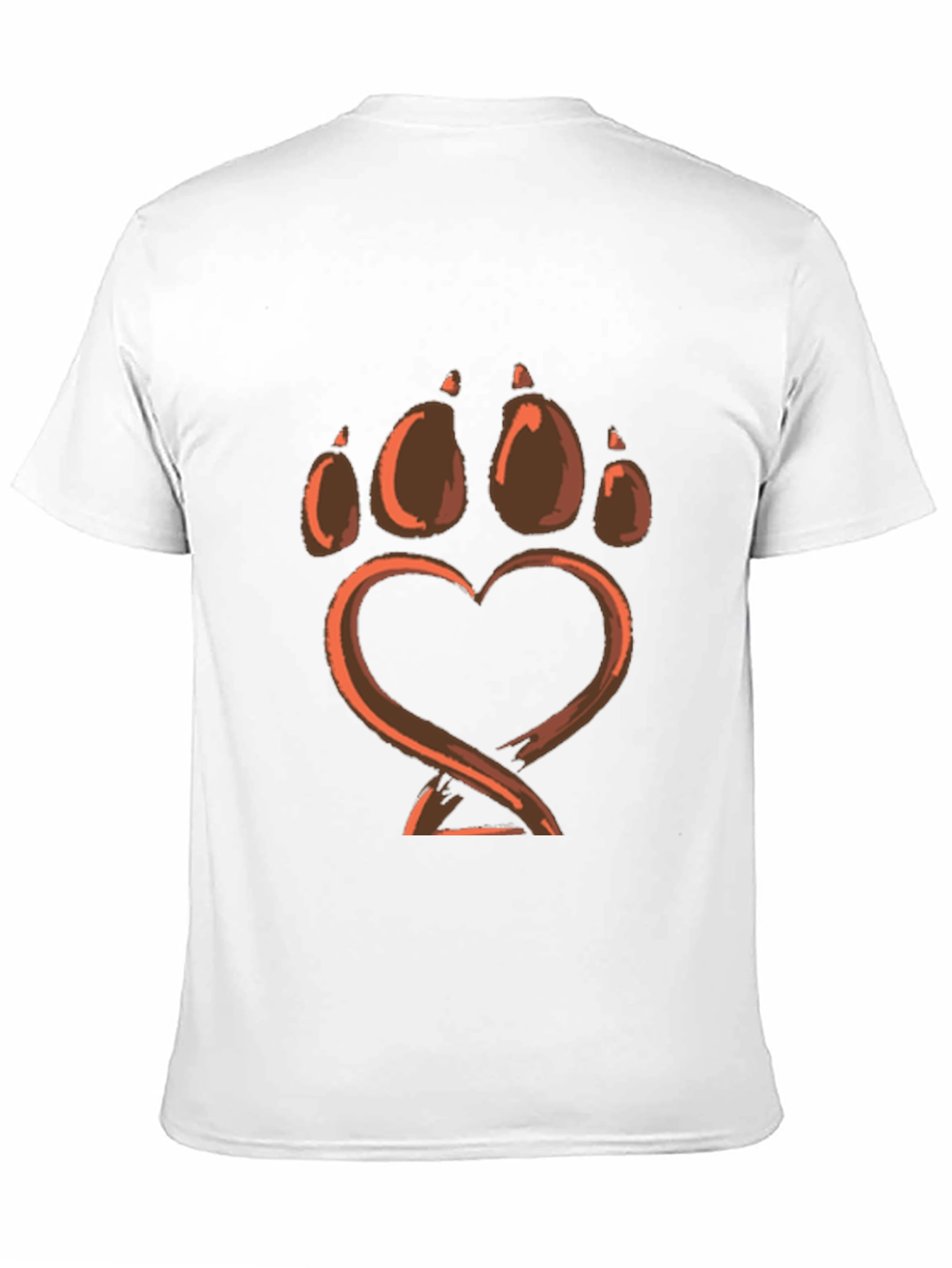 Heart Paw Print Graphic Tee - Black