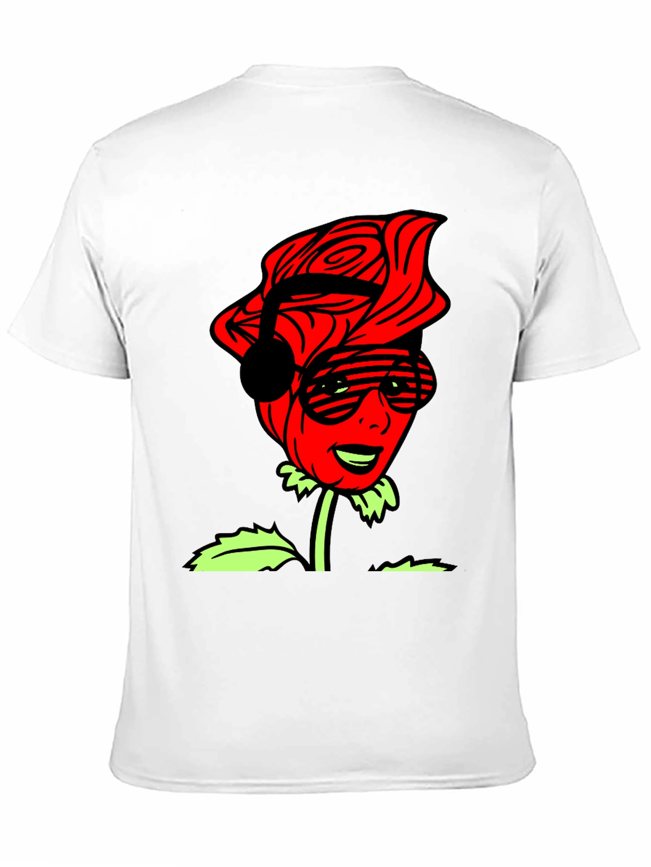Cool Rose Graphic Tee - Black Casual T-Shirt