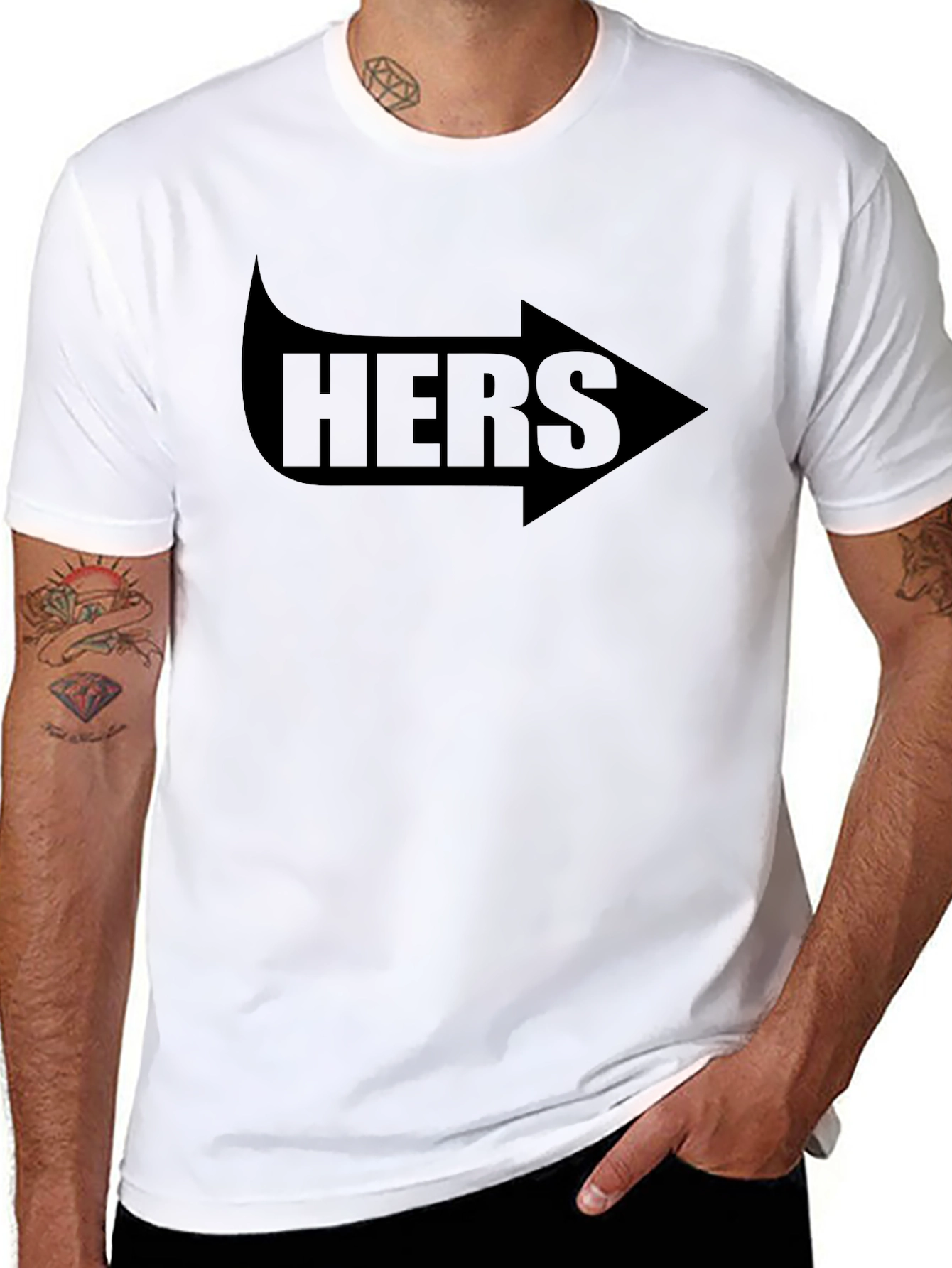 Hers Arrow Graphic Tee - Couples Matching Shirt