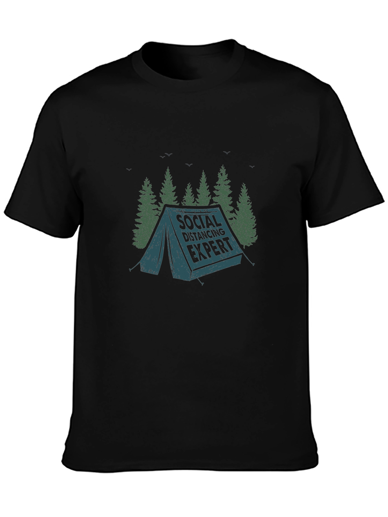 Social Distancing Expert T-Shirt - Camping Design