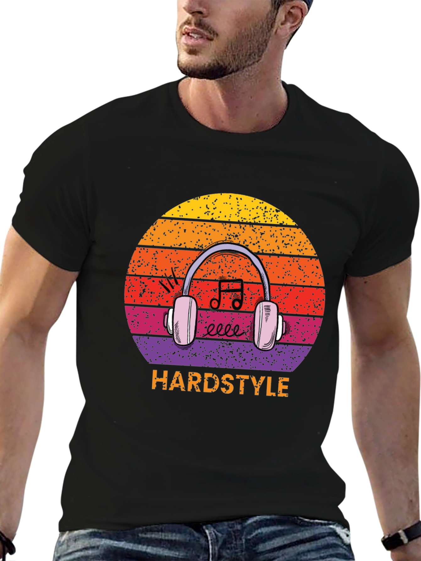 Hardstyle Music Headphones Graphic T-Shirt