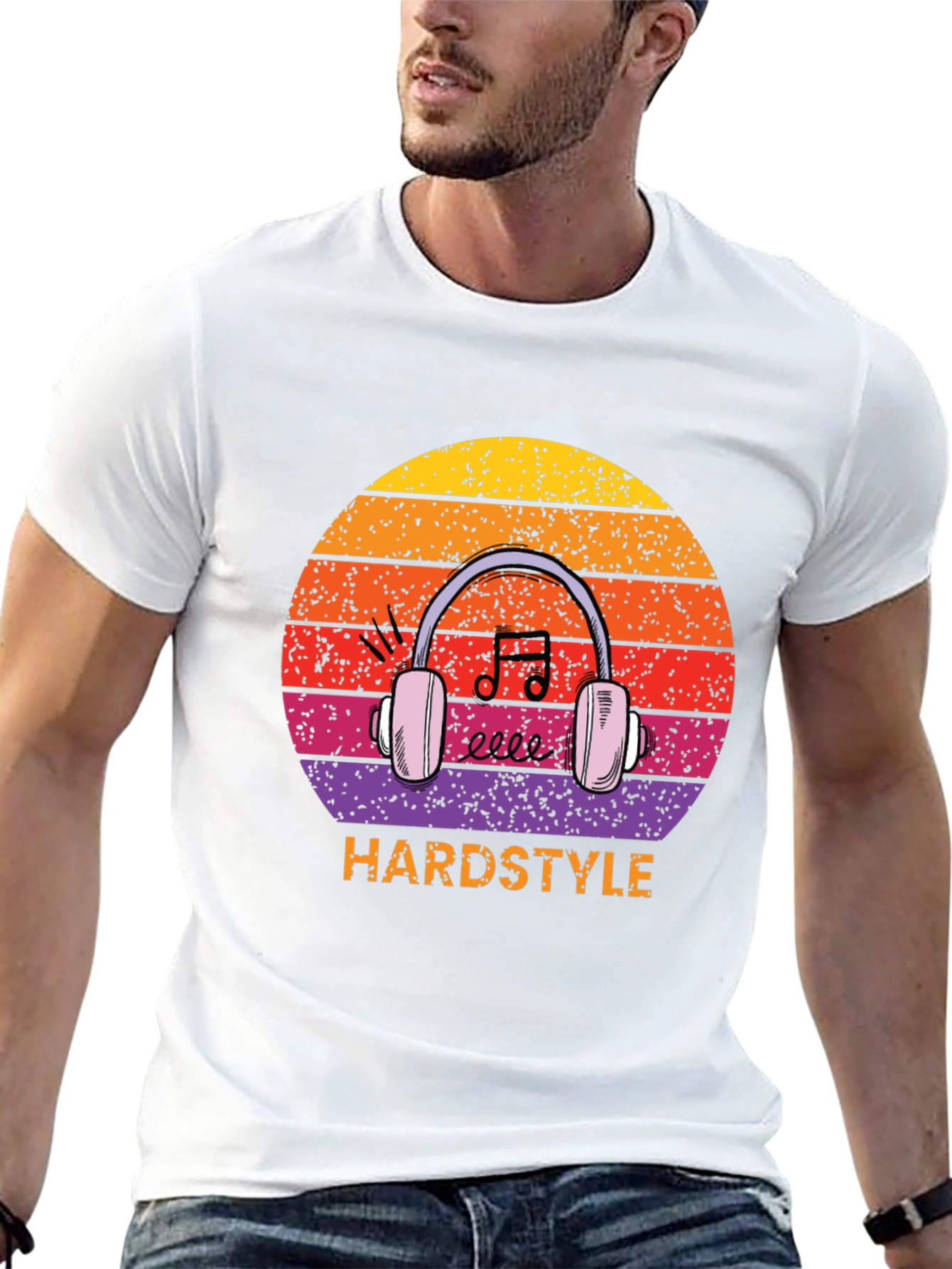 Hardstyle Music Headphones Graphic T-Shirt