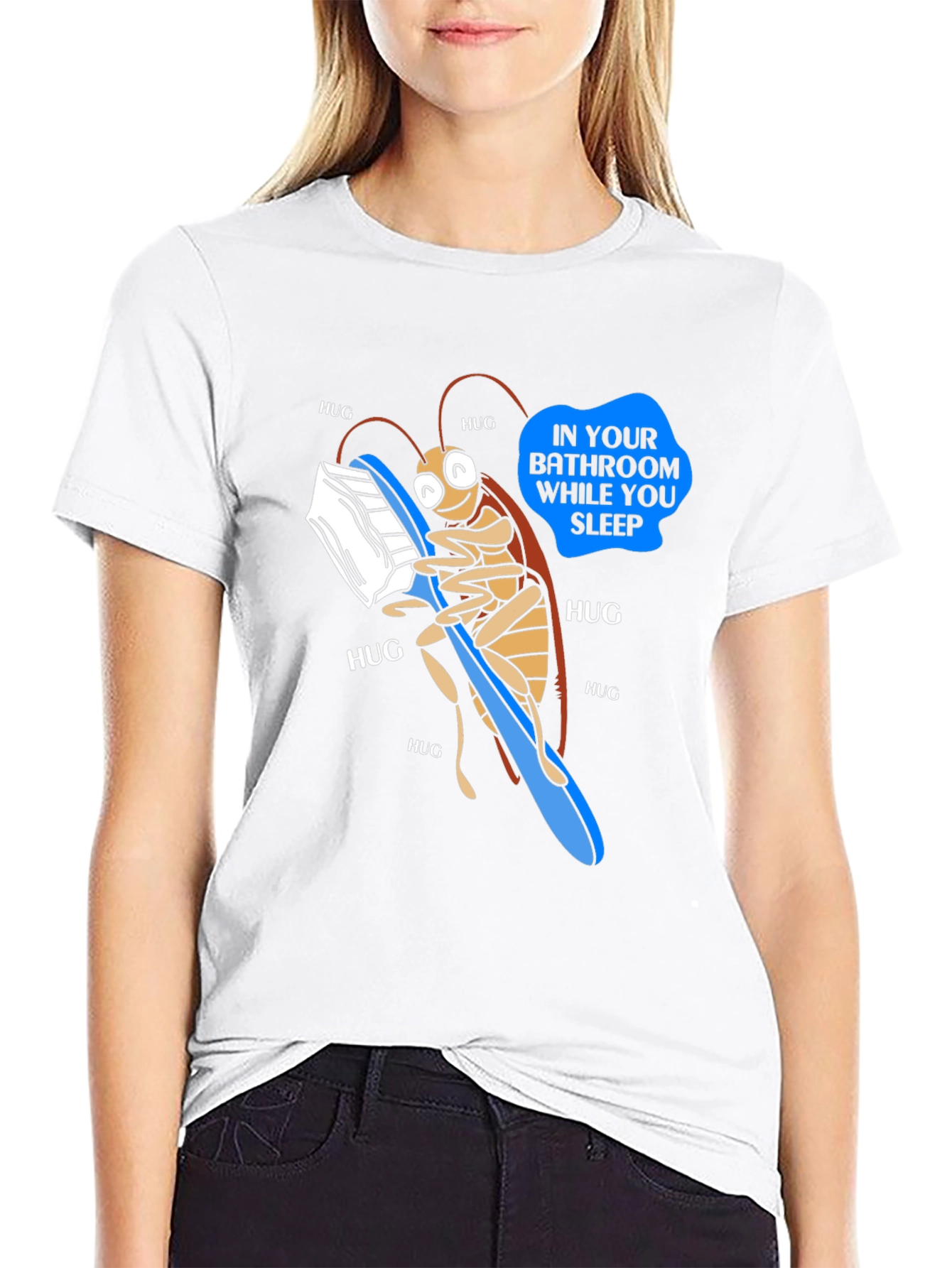Funny Roach Hugging Toothbrush T-Shirt