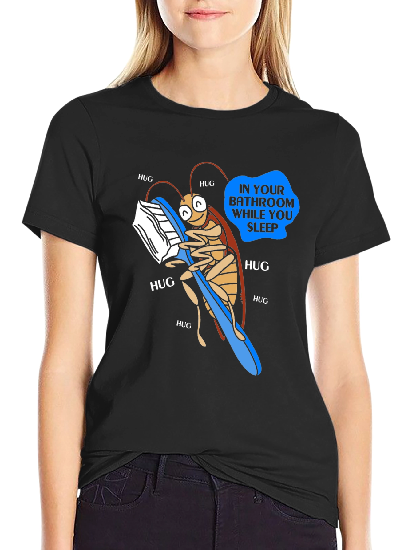 Funny Roach Hugging Toothbrush T-Shirt