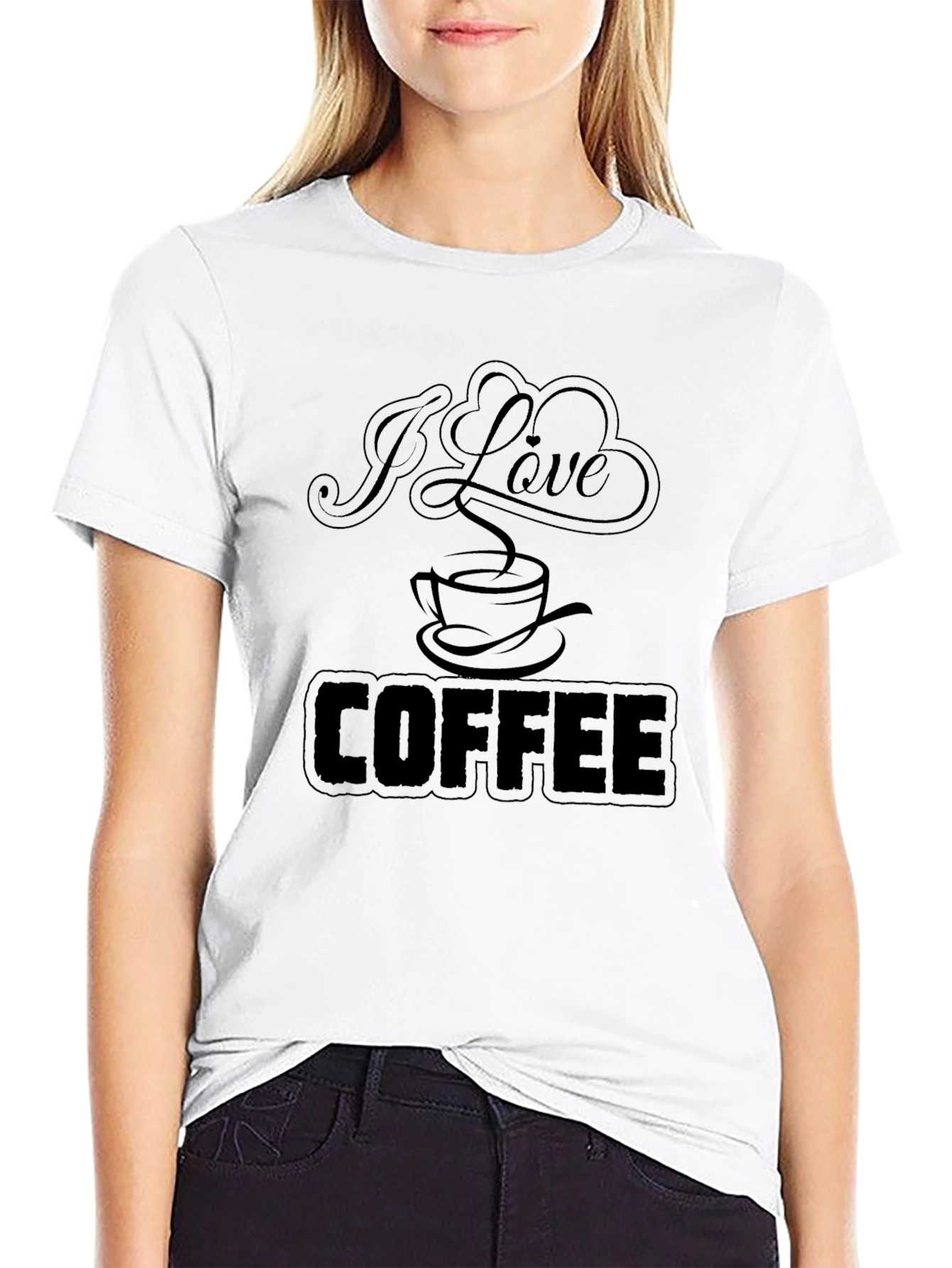 I Love Coffee T-Shirt - Black