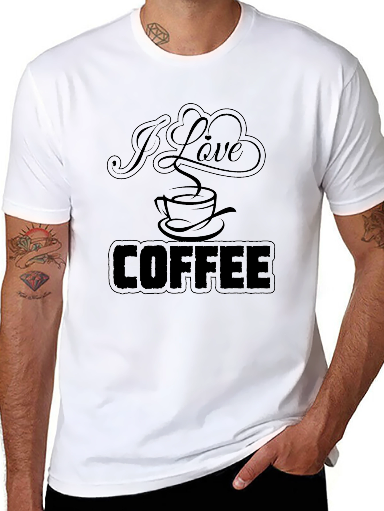 I Love Coffee T-Shirt - Black