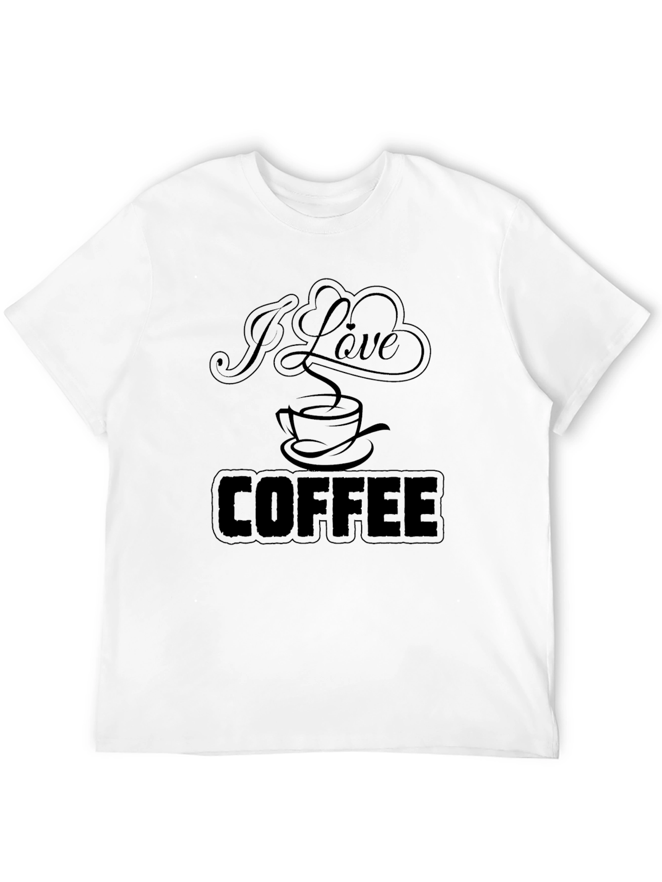 I Love Coffee T-Shirt - Black