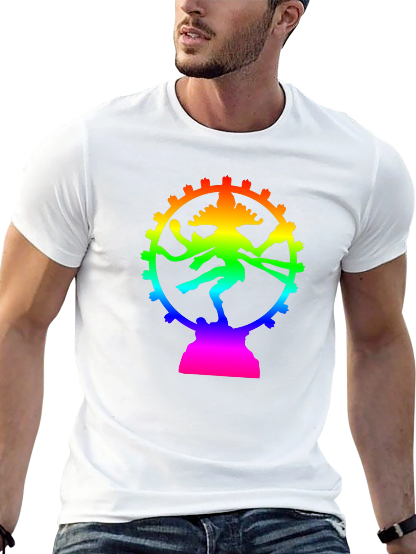 Rainbow Shiva T-Shirt - Spiritual Graphic Tee