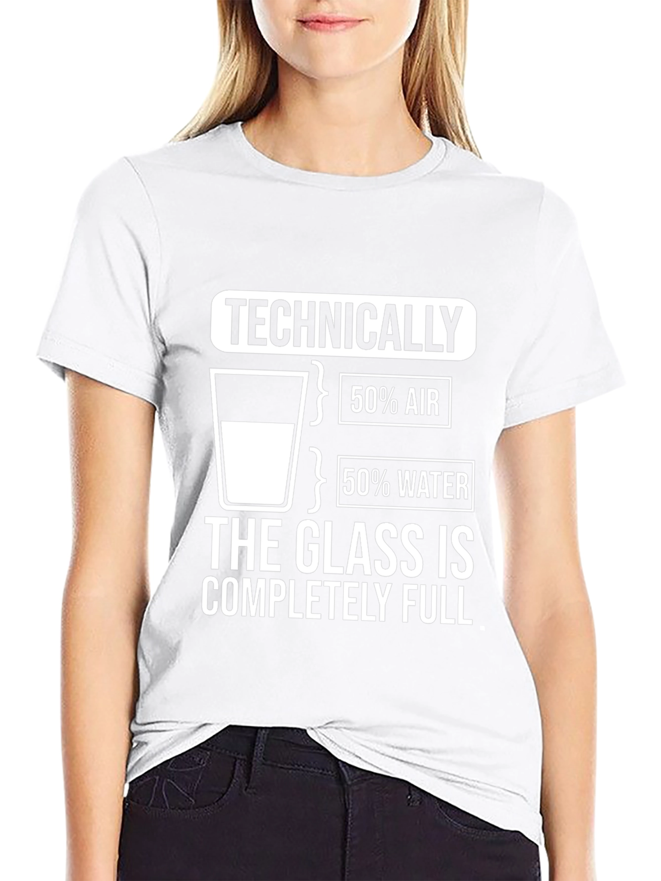 Technically Full Glass Humor Tee