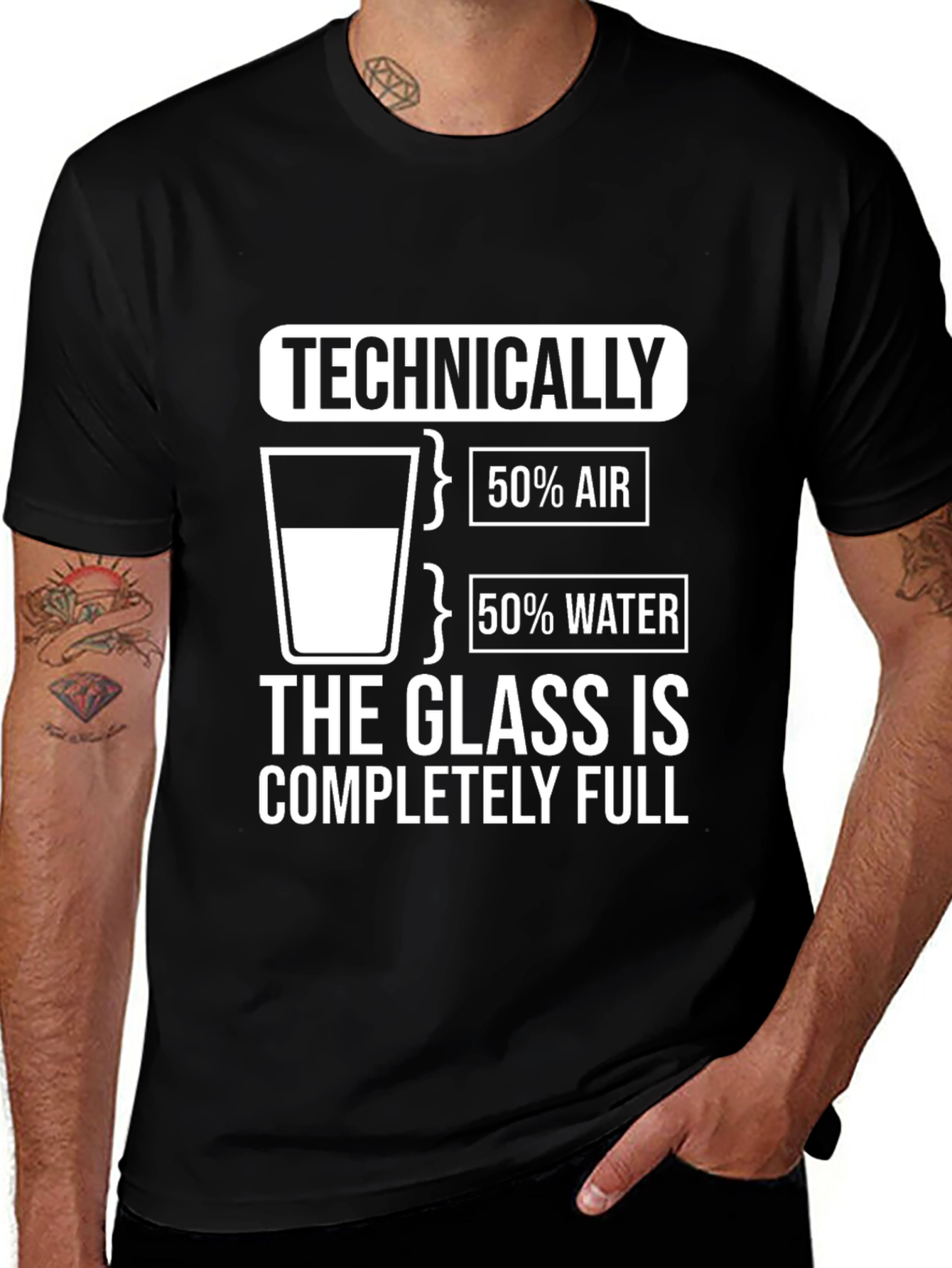 Technically Full Glass Humor Tee